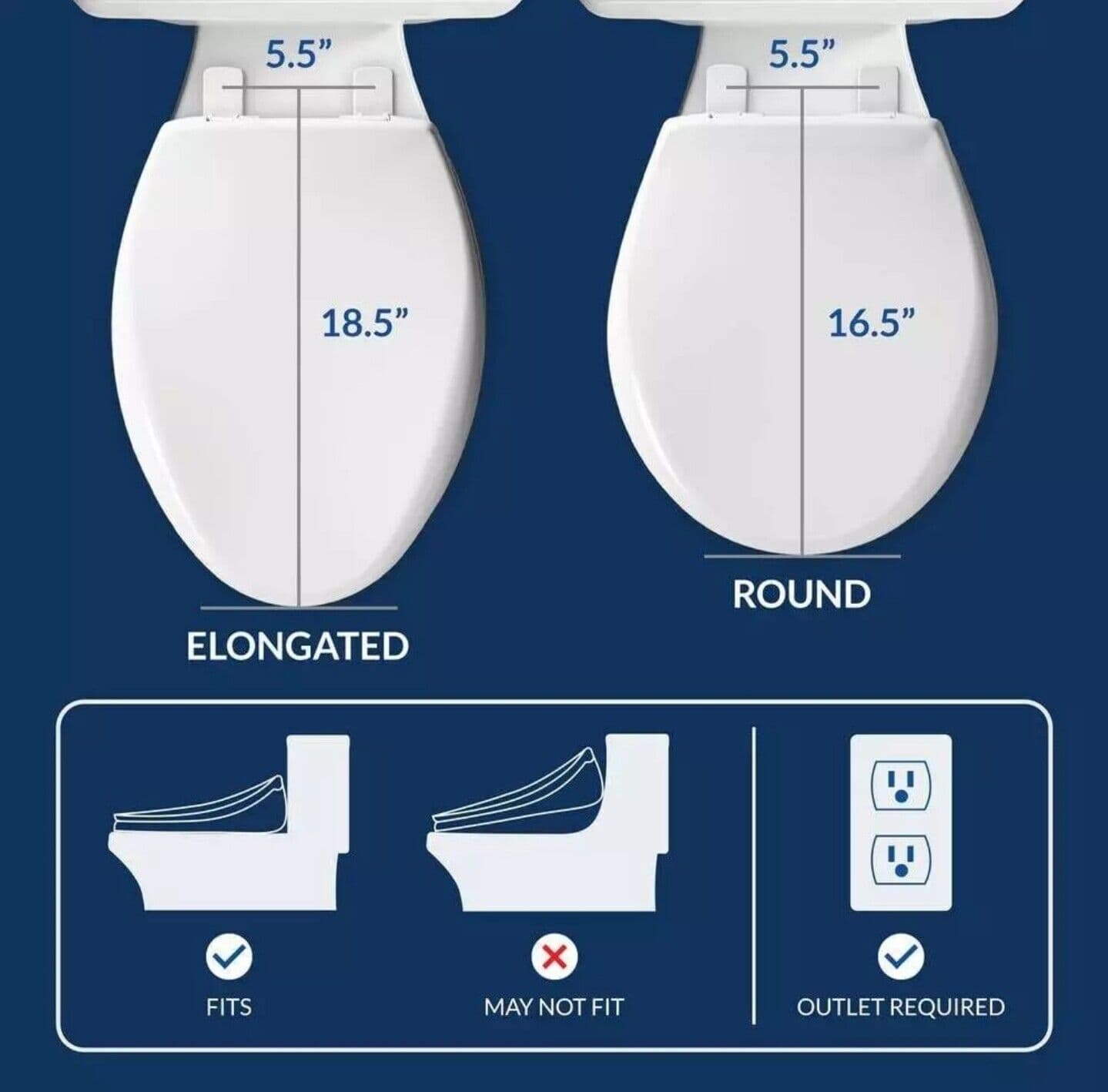HD-7000 Electric Bidet Seat for Elongated Toilets, White - Thumbnail 2