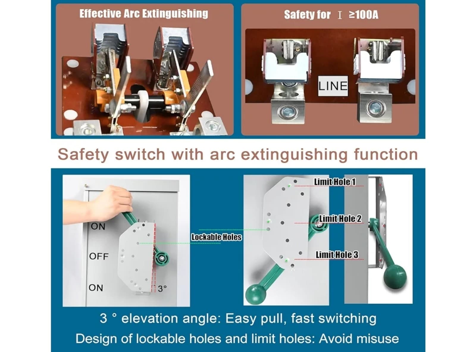 Generator Transfer Switch 200 Amp 2 Pole 4 Wires, 120/240-Volt 48000Watts - Thumbnail 5