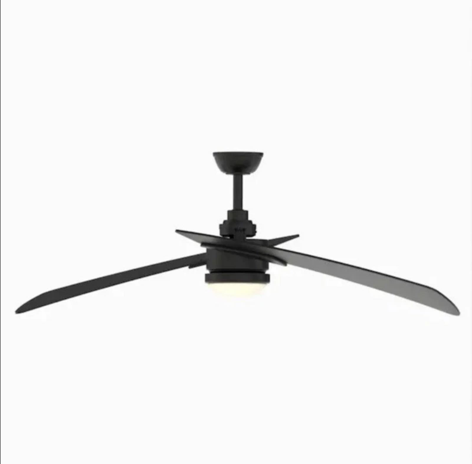 Fanimation Studio Collection Aire Duo 48-in Integrated LED Black Ceiling Fan - Thumbnail 3