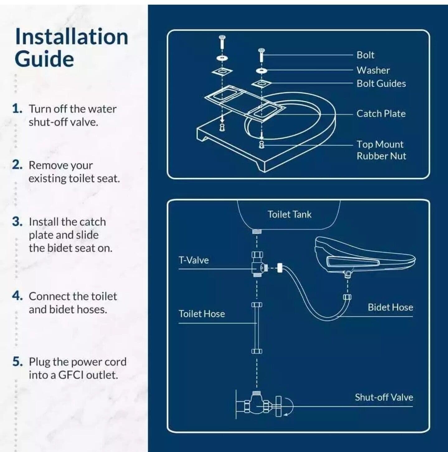 HD-7000 Electric Bidet Seat for Elongated Toilets, White - Thumbnail 4