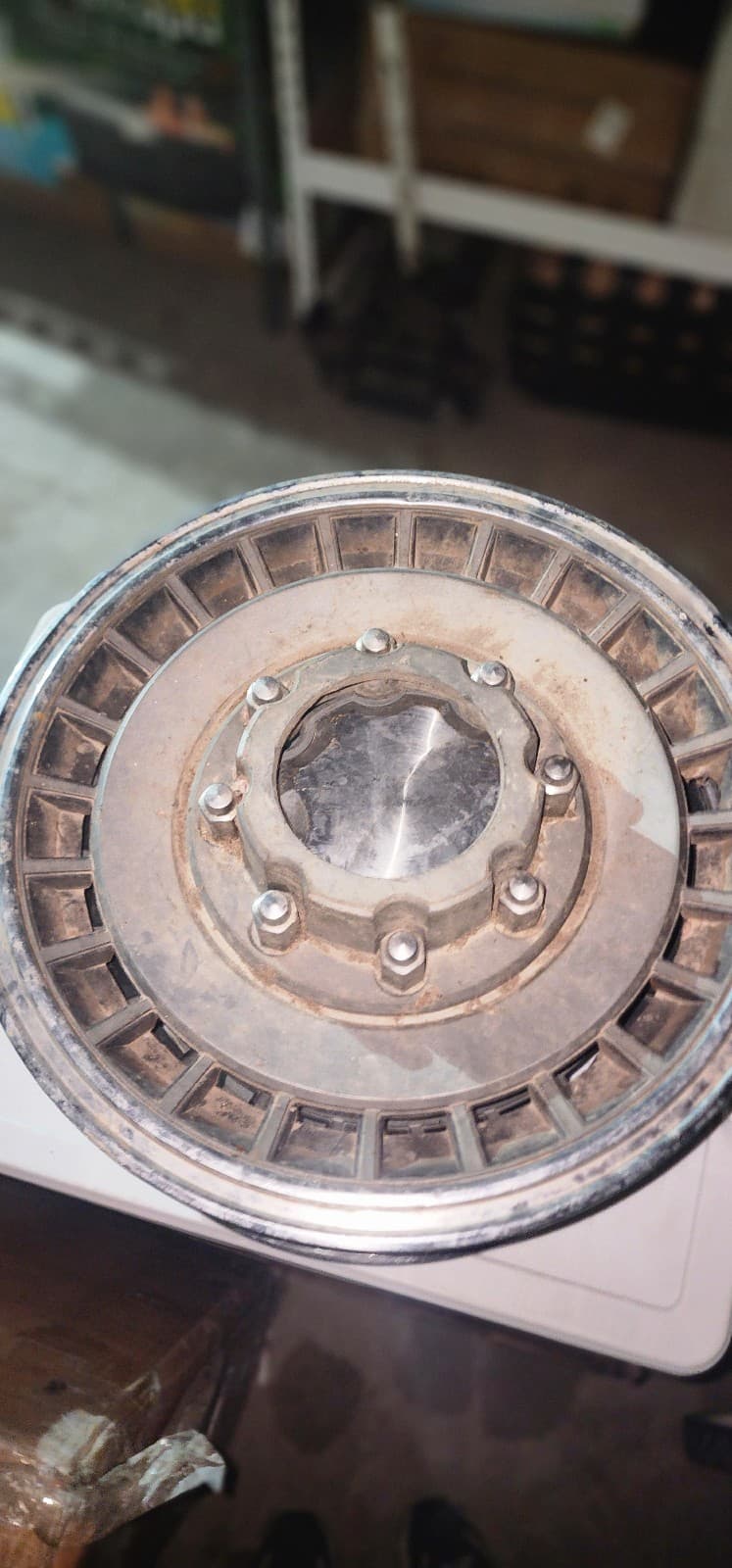 OEM 1987-1994 Ford F350 E350 16" Mag Hubcap Wheel Covers #0L p/n FOTA-1130-BA - Thumbnail 6