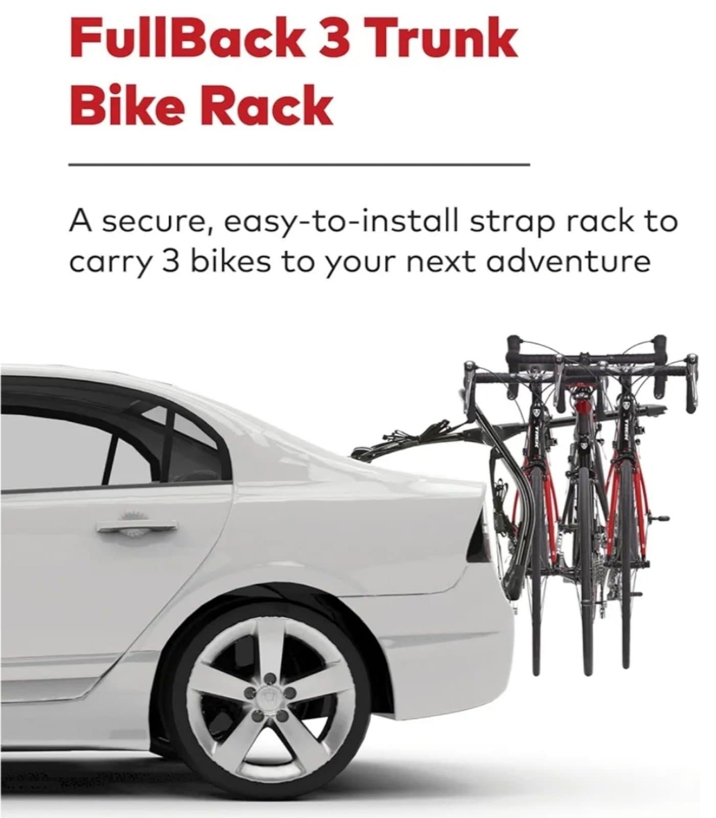 Yakima FullBack 3 Premium Trunk Bike Rack, Holds 3 Bikes, Tool-Free Installation - Thumbnail 2