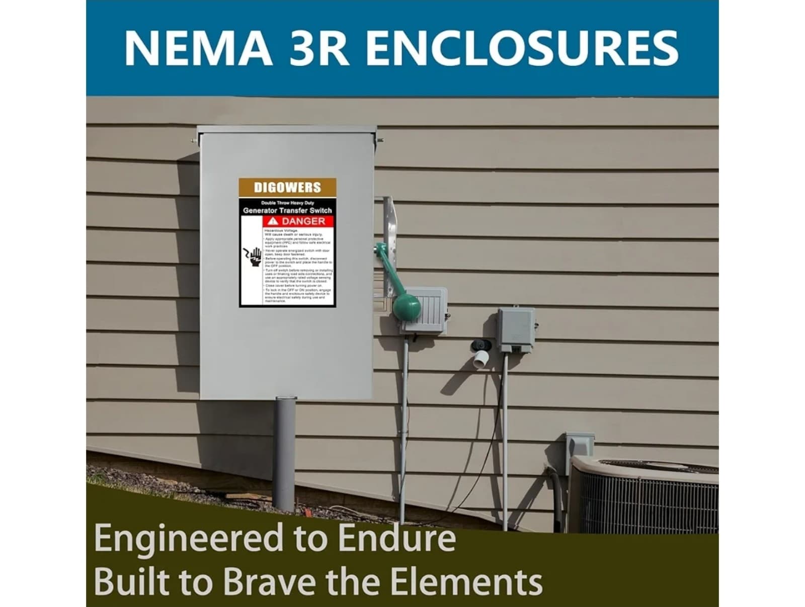 Generator Transfer Switch 200 Amp 2 Pole 4 Wires, 120/240-Volt 48000Watts - Thumbnail 7