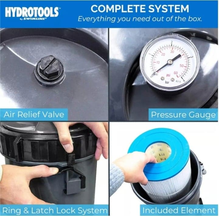 HYDROTOOLS Sure-Flo Cartridge Pool Filter Tank & Element D1003 - Thumbnail 5