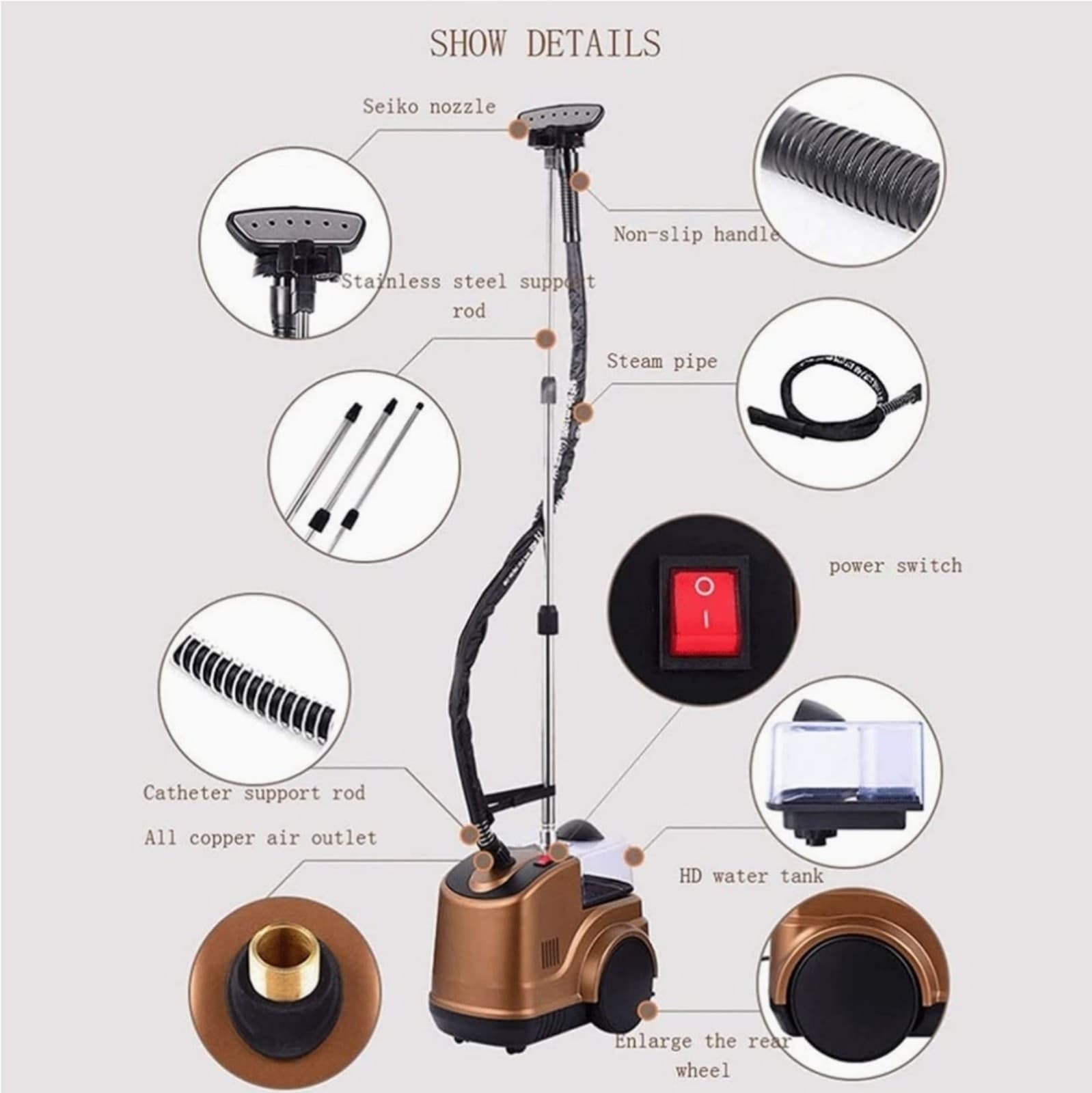 Vertical Garment Steamer - Professional Heavy Duty Clothes Steamer for Commercia - Thumbnail 2