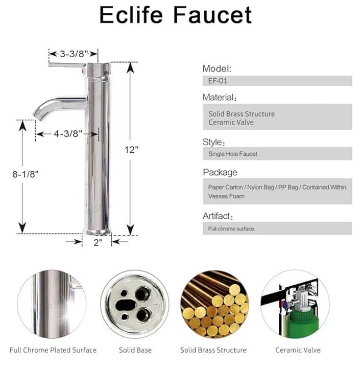 Bathroom Sink Modern Clear Round Tempered Glass Basin - Thumbnail 5