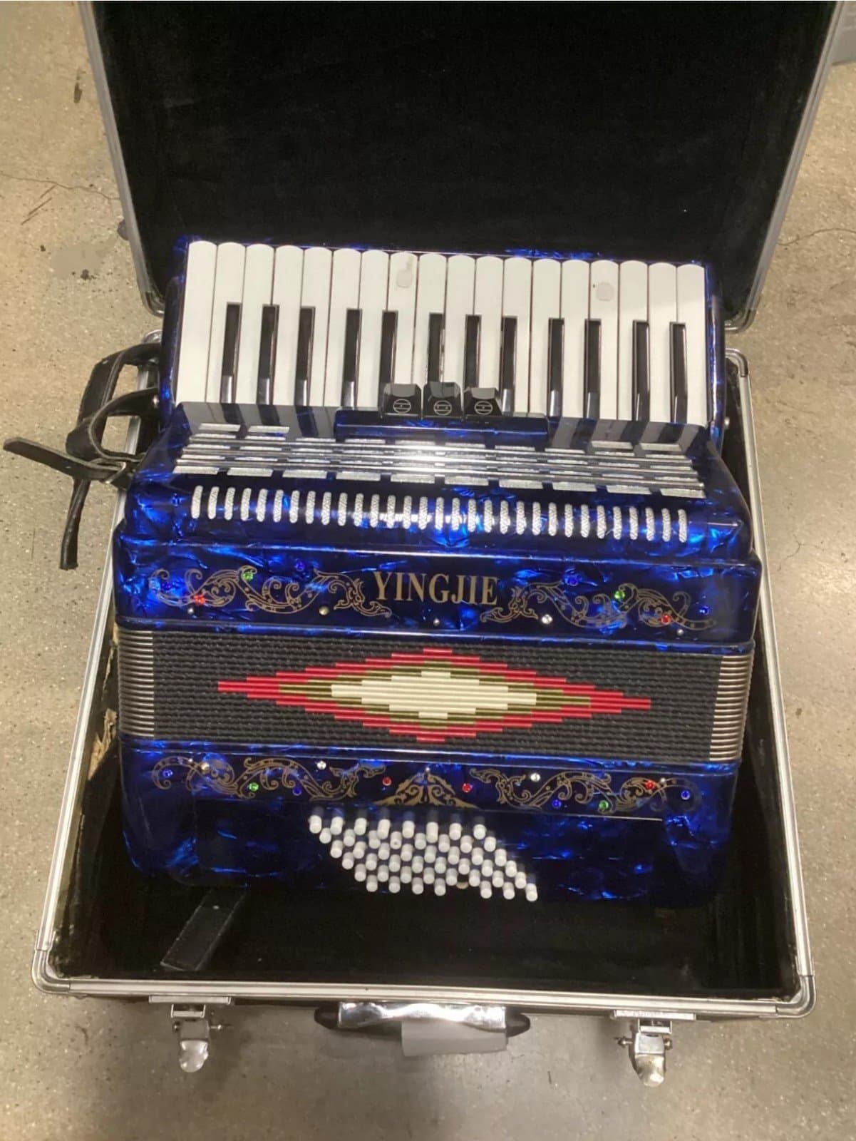 Yingjie Keyboards Blue S. Soprani Eye of Sauron Accordion w/ Case - Image 1