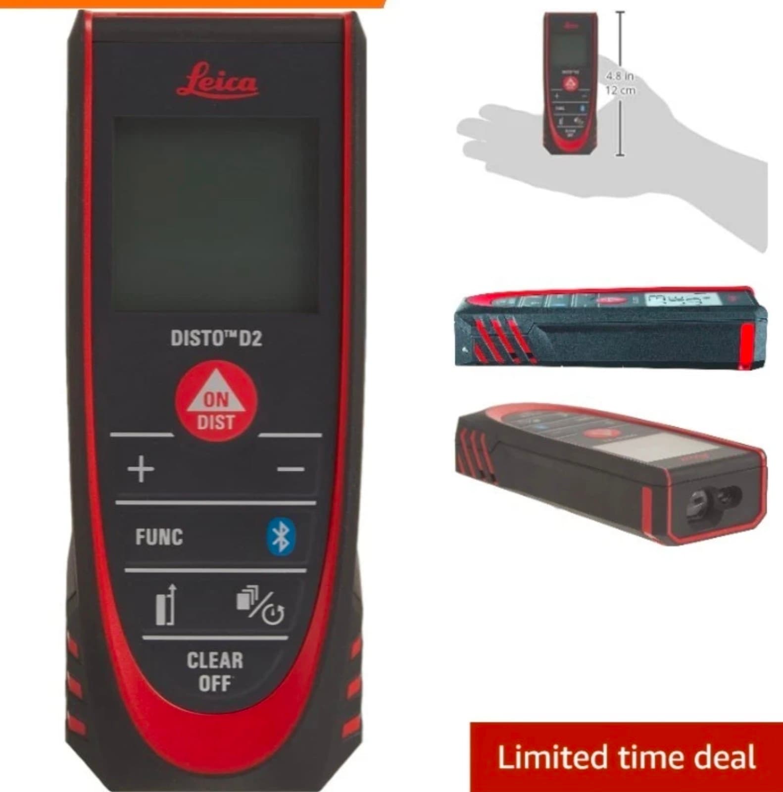 Laser Distance Measure - 330ft Leica DISTO D2 Waterproof & Memory - Thumbnail 2