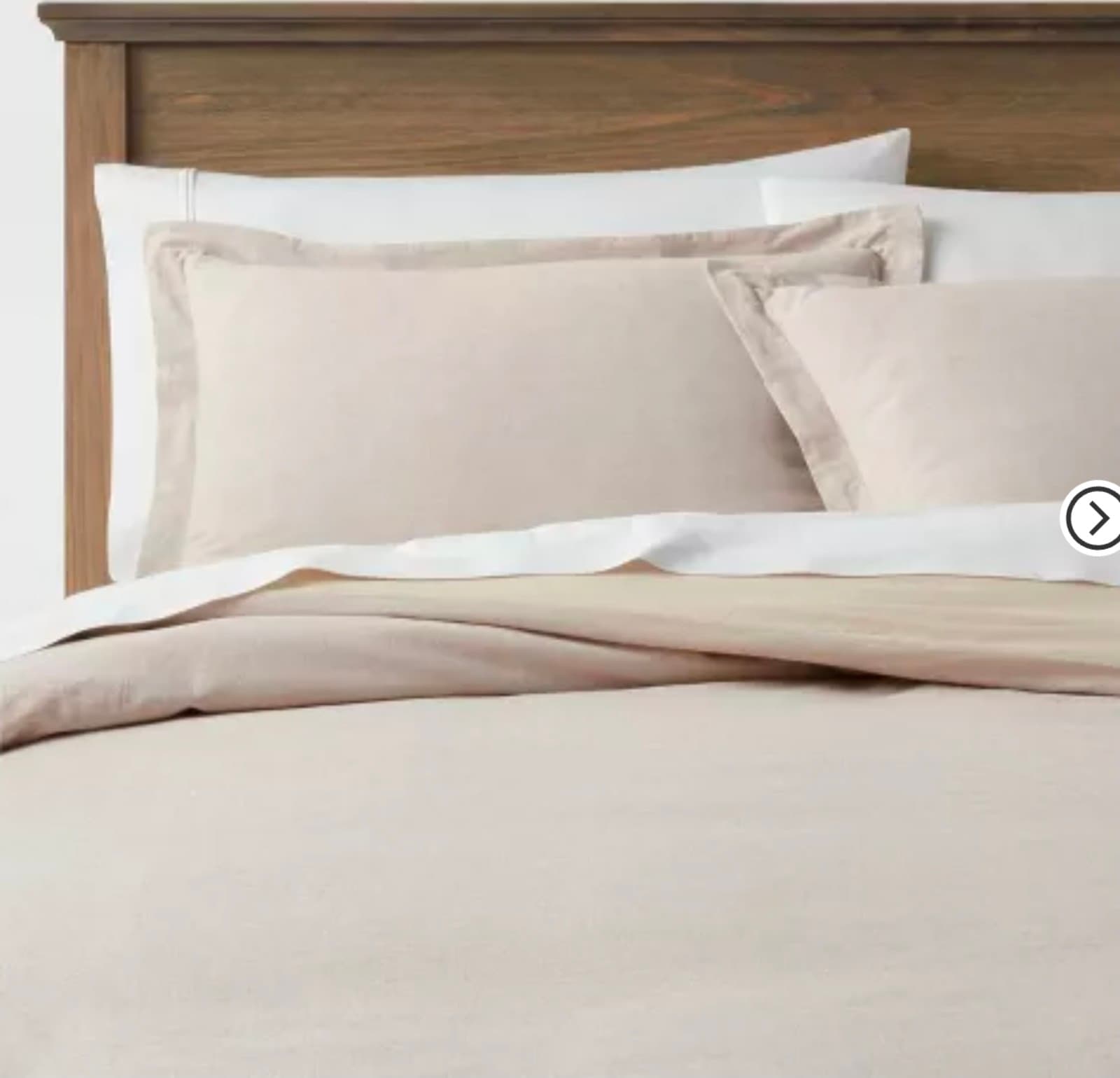 Chambray Duvet Cover & Sham Set - Threshold King Size Khaki - Thumbnail 2