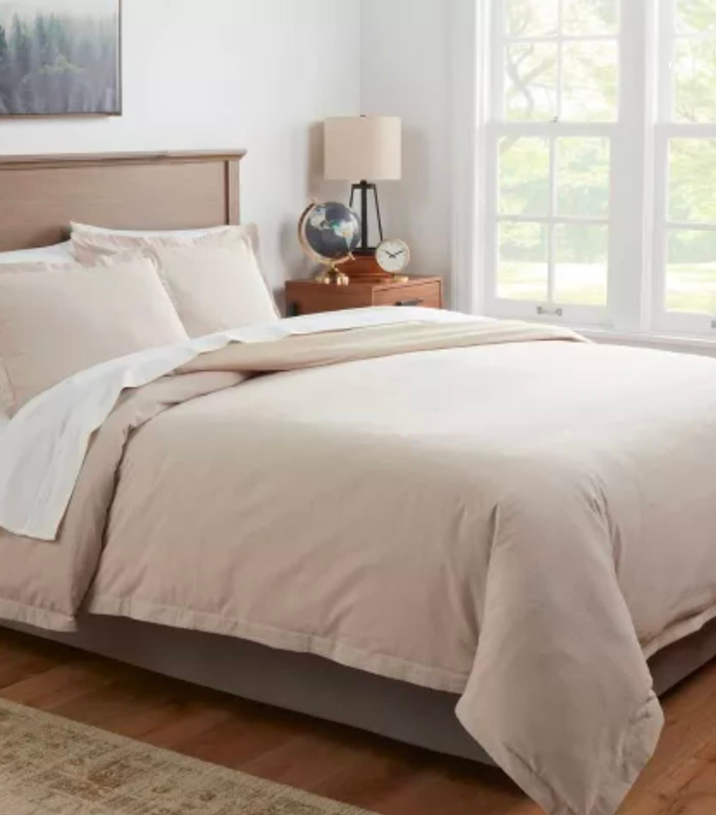 Chambray Duvet Cover & Sham Set - Threshold King Size Khaki - Thumbnail 3