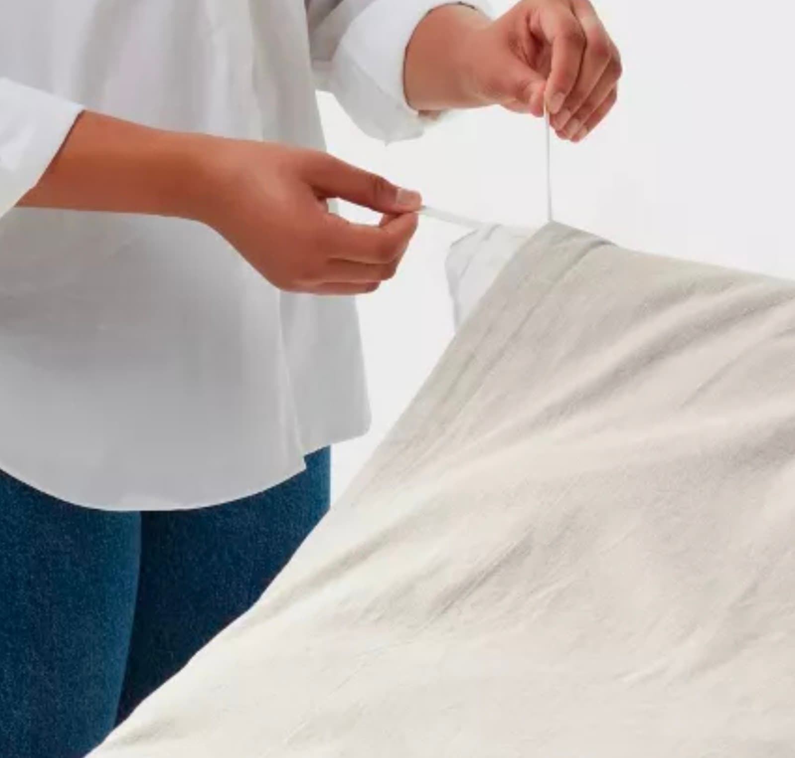 Chambray Duvet Cover & Sham Set - Threshold King Size Khaki - Thumbnail 6