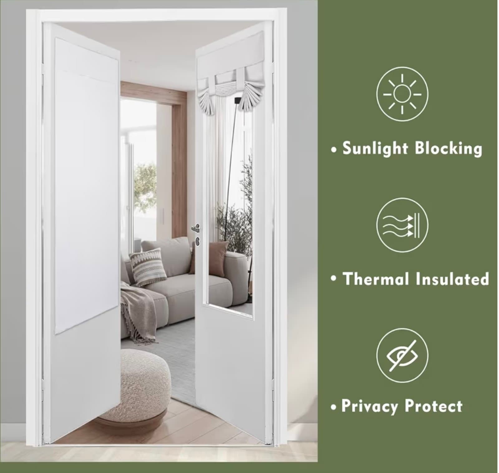 Blackout Curtain, Privacy Tie-up Shade, Thermal Insulated Small Curtain 34x40 - Thumbnail 6