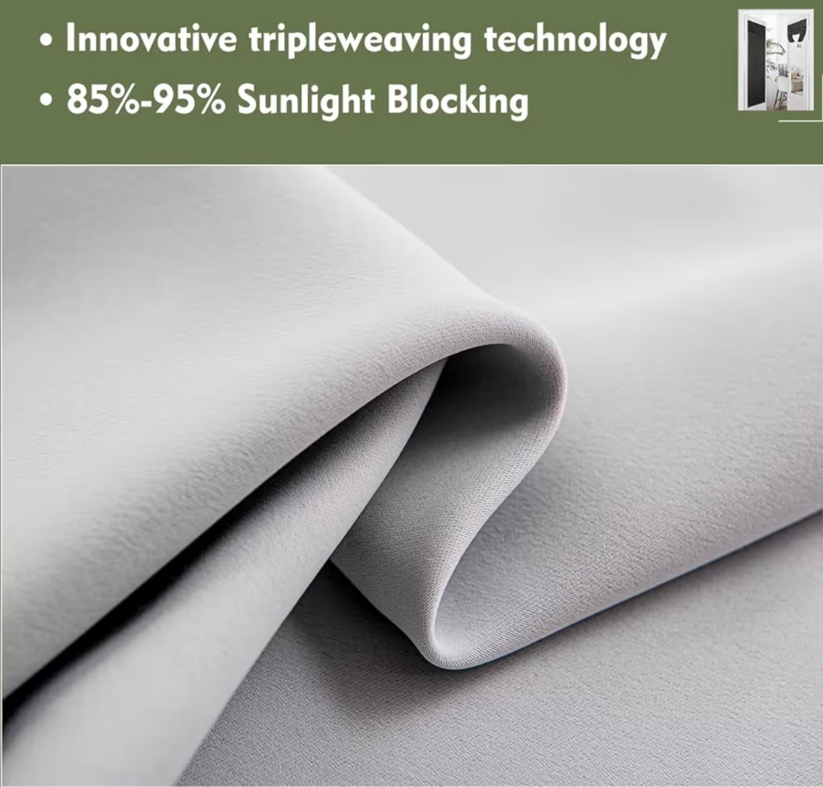 Blackout Curtain, Privacy Tie-up Shade, Thermal Insulated Small Curtain 34x40 - Thumbnail 4