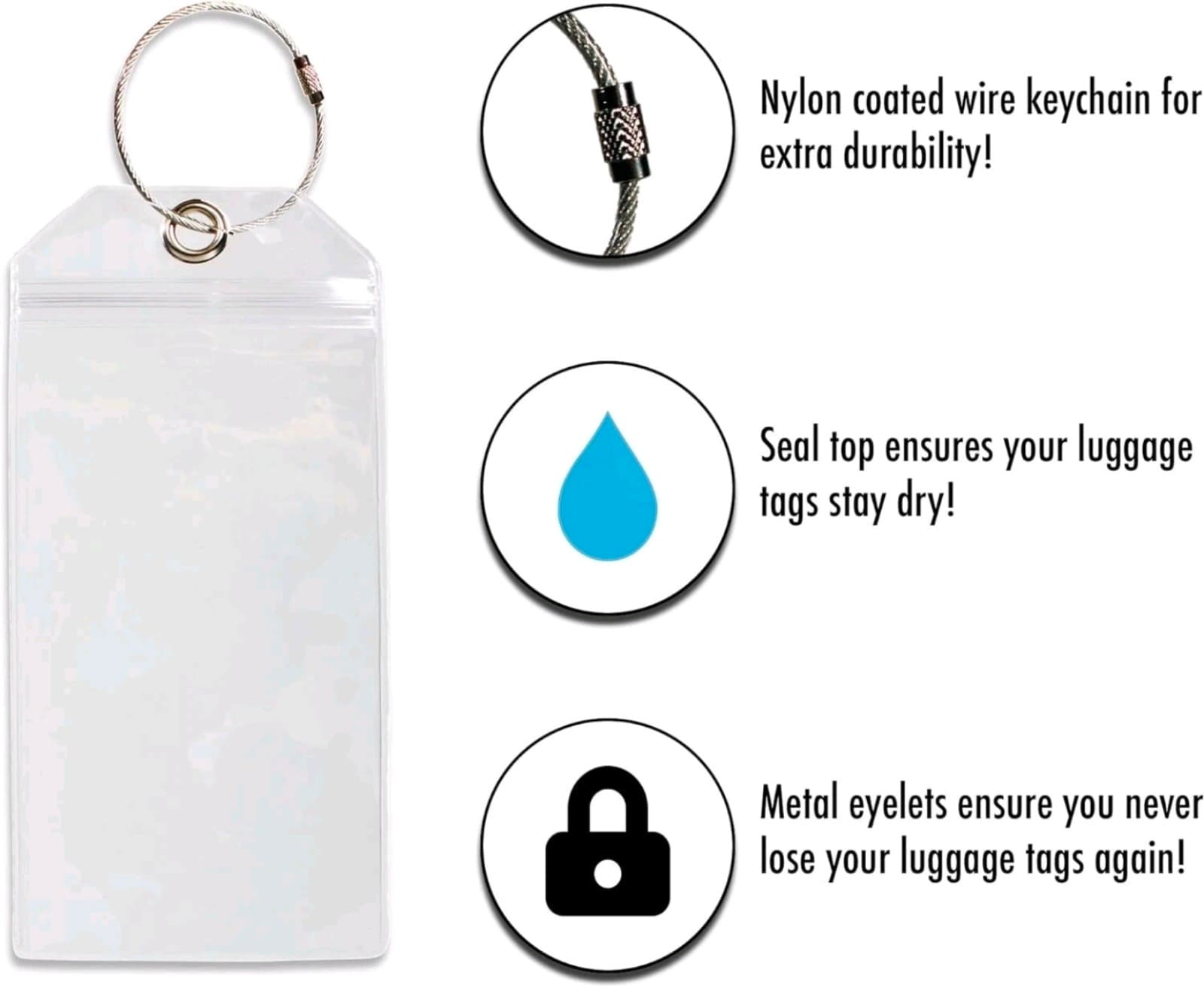 Cruise Tags - Ship Luggage Etag Holder 10 Tag Holders, Clear - Thumbnail 4