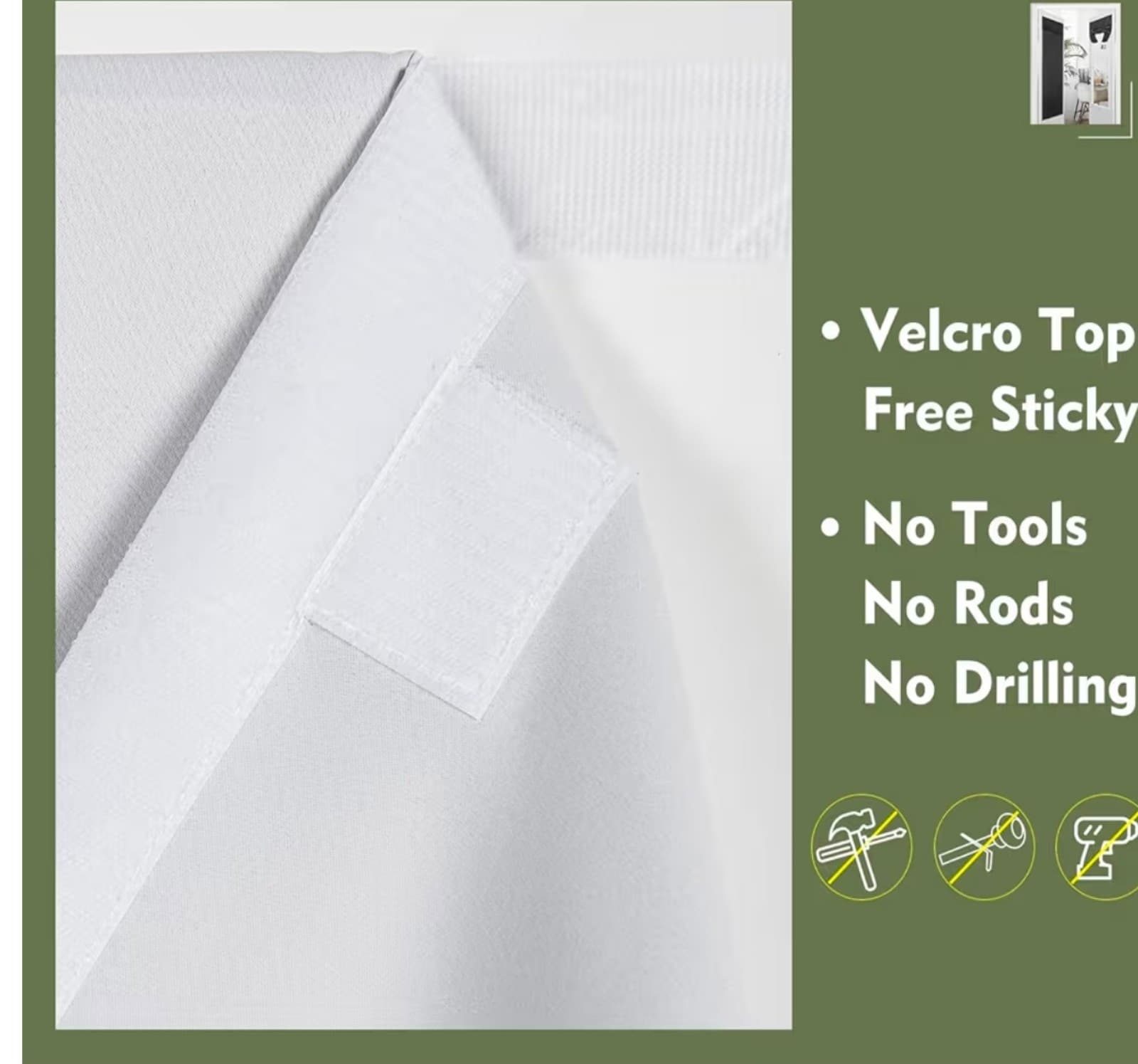 Blackout Curtain, Privacy Tie-up Shade, Thermal Insulated Small Curtain 34x40 - Thumbnail 2