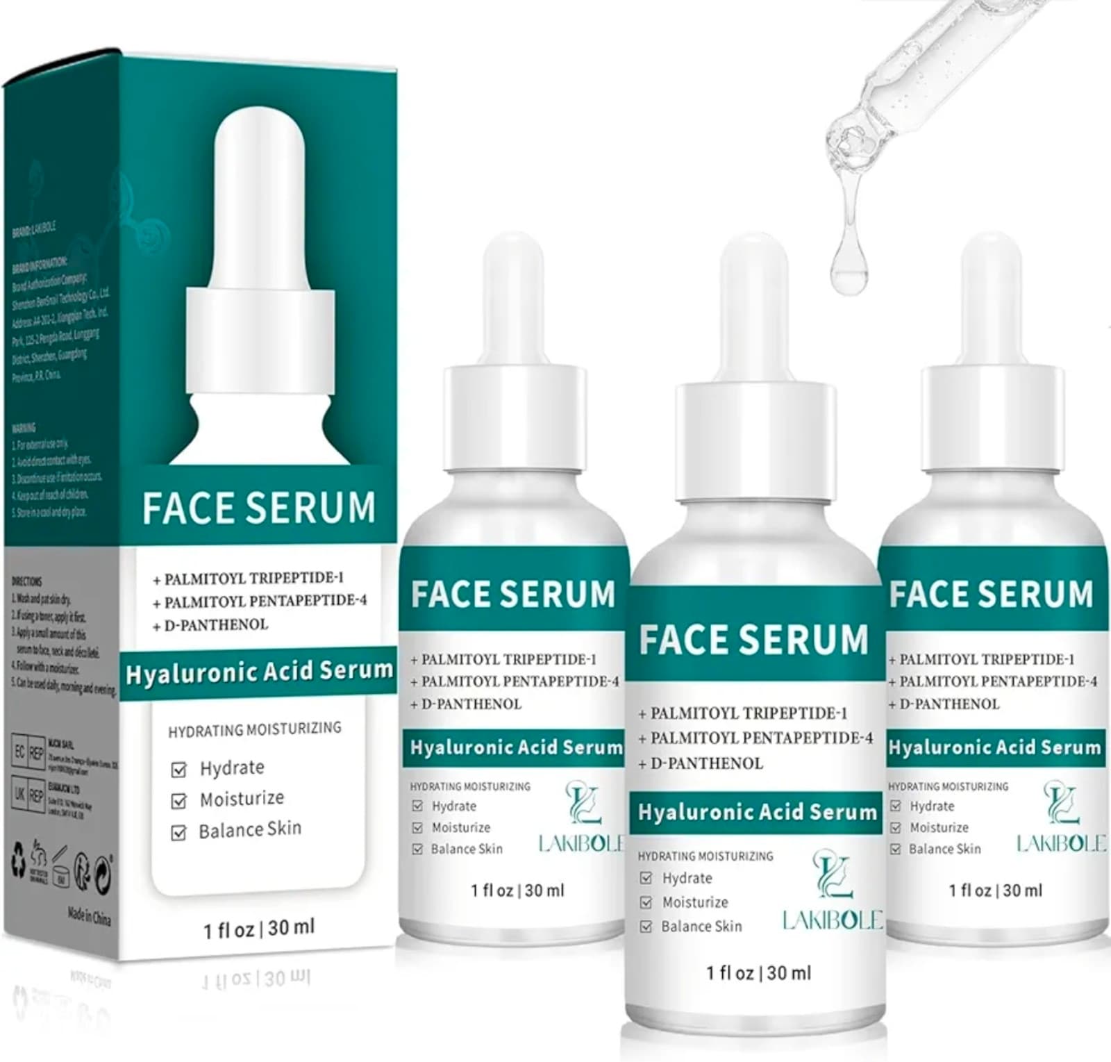 Hyaluronic Acid Serum with Advanced Peptide Complex for Optimal Hydration & Skin - Image 1