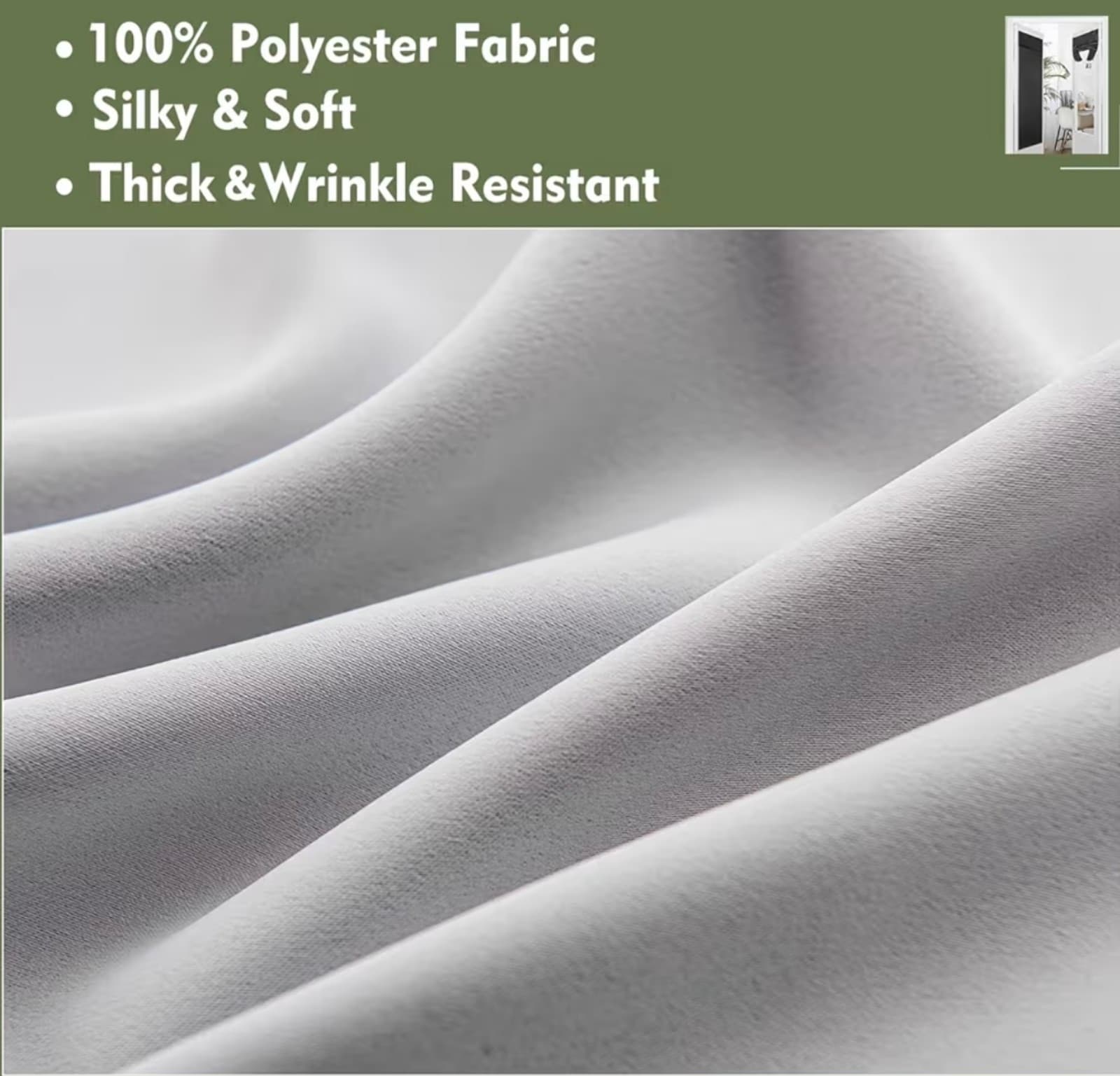 Blackout Curtain, Privacy Tie-up Shade, Thermal Insulated Small Curtain 34x40 - Thumbnail 3