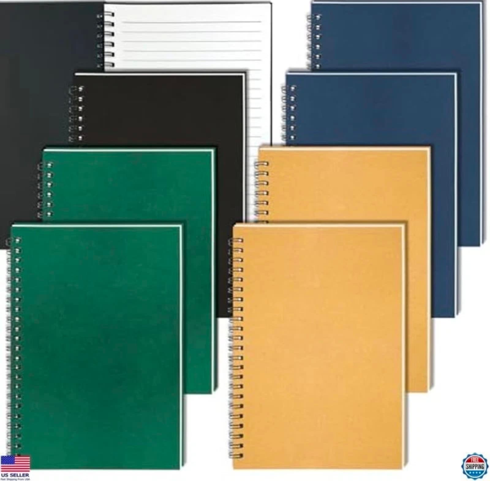 Spiral Notebook Set - 8-Pack, 120 Pages, 8.25x5.5 Inches - Image 1
