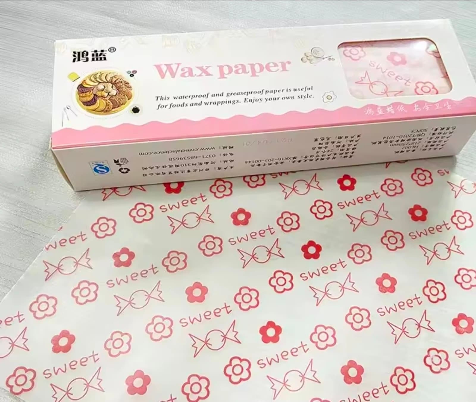 Wax Paper 50 sheets grease proof floral Wax Paper - Thumbnail 4