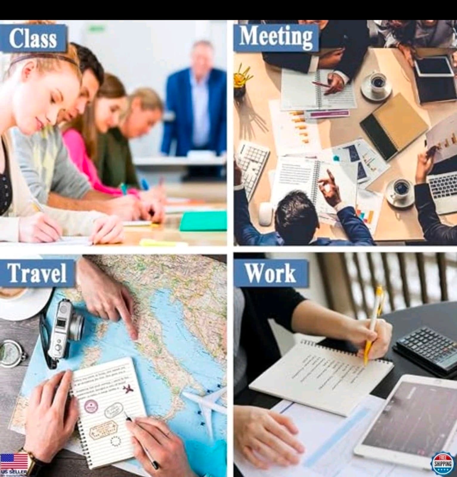 Spiral Notebook Set - 8-Pack, 120 Pages, 8.25x5.5 Inches - Thumbnail 5