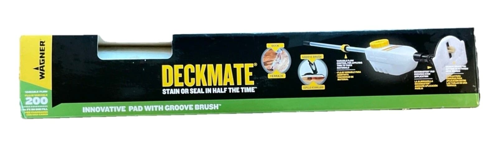 Wagner DeckMate Deck Staining Kit innovative pad with groove brush - Image 1