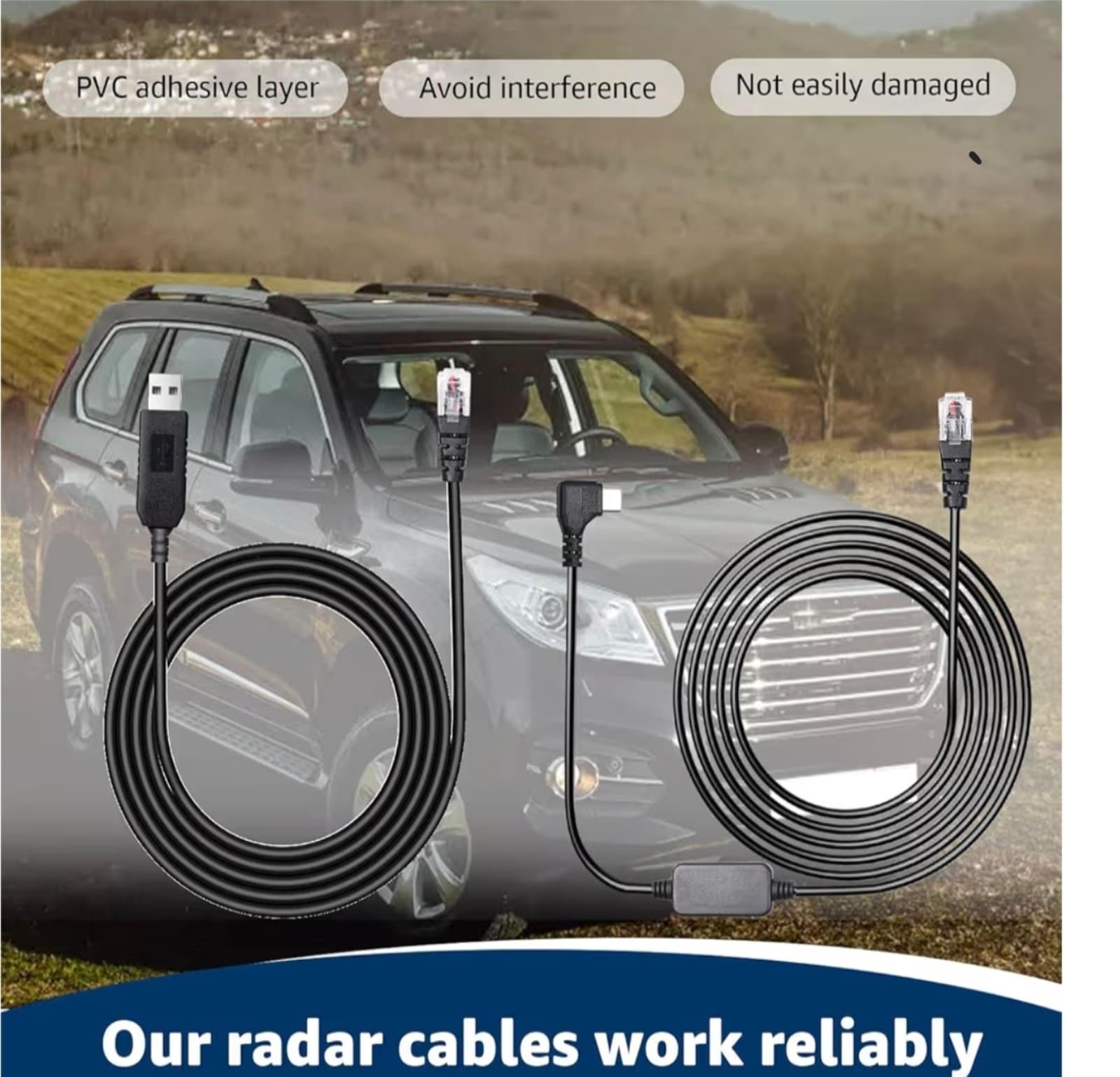 Radar Detector Cables, 6.56Ft Each, Compatible with Escort, Uniden, Beltronics, - Thumbnail 7