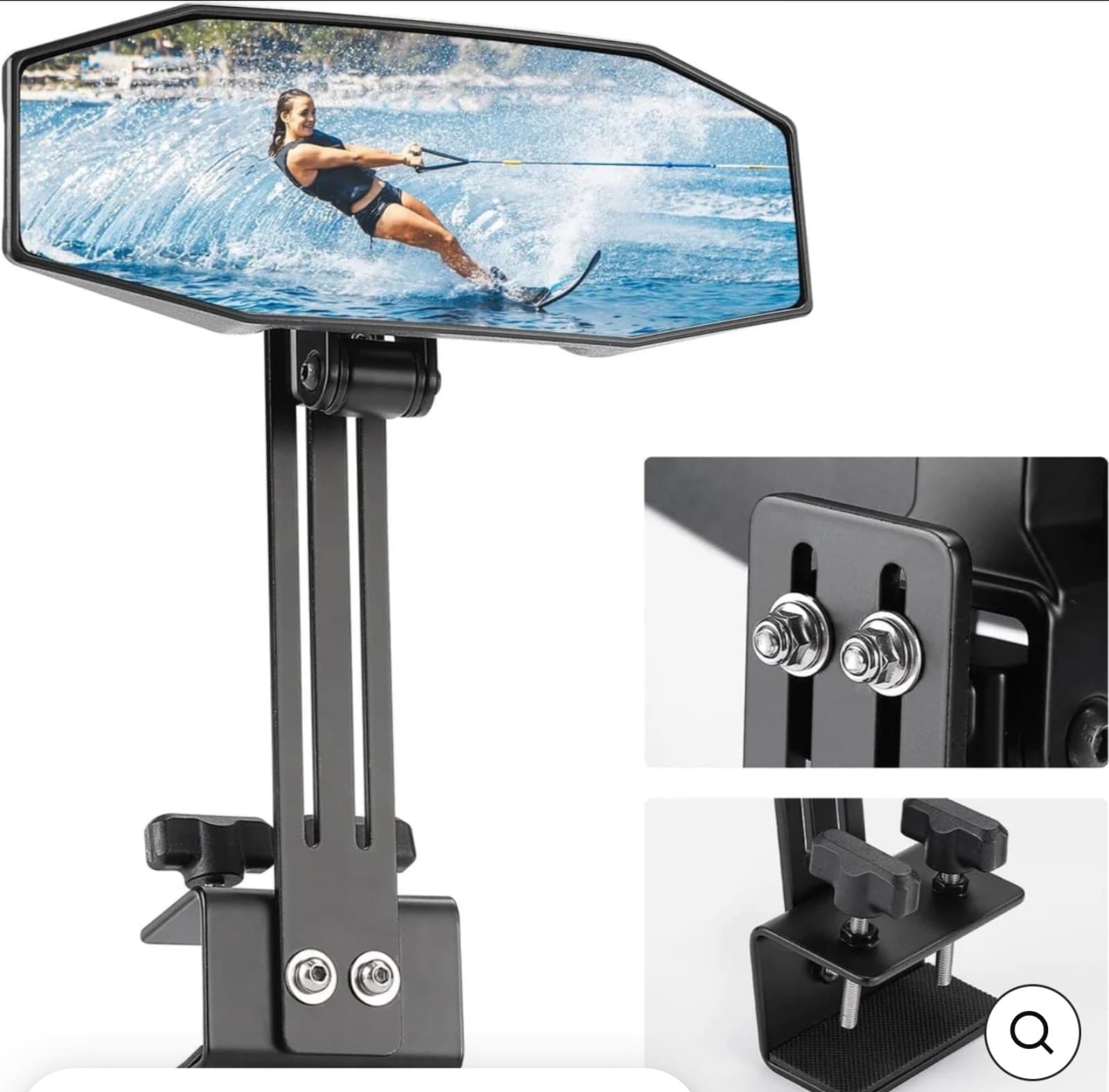 Boat Rear View Mirror 4.5"x8" for Boat Ski Boat Water Skiing Fishing - Image 1