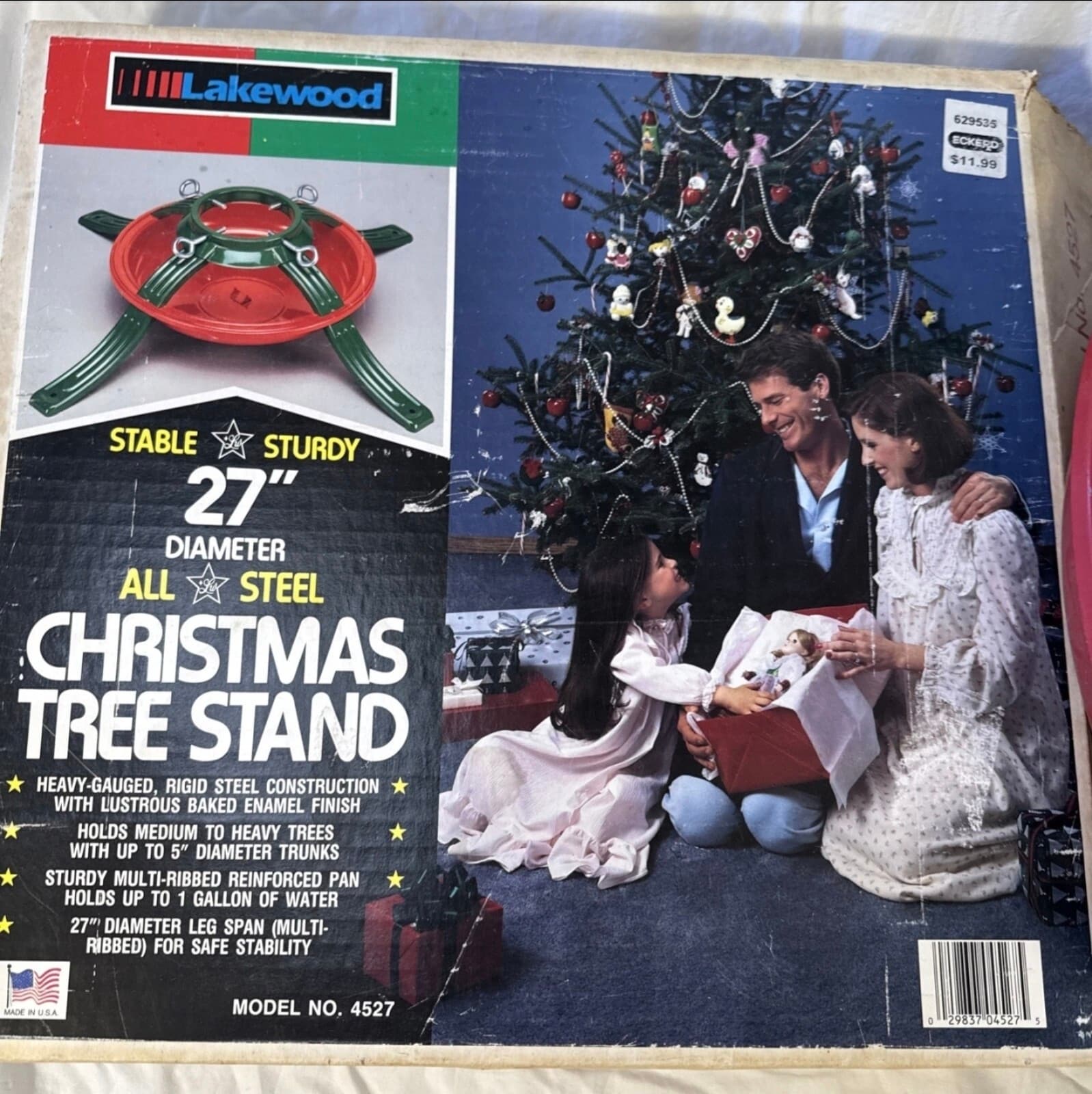 VTG Metal Christmas Tree Stand White Glitter 17” New No.7777 - Image 1
