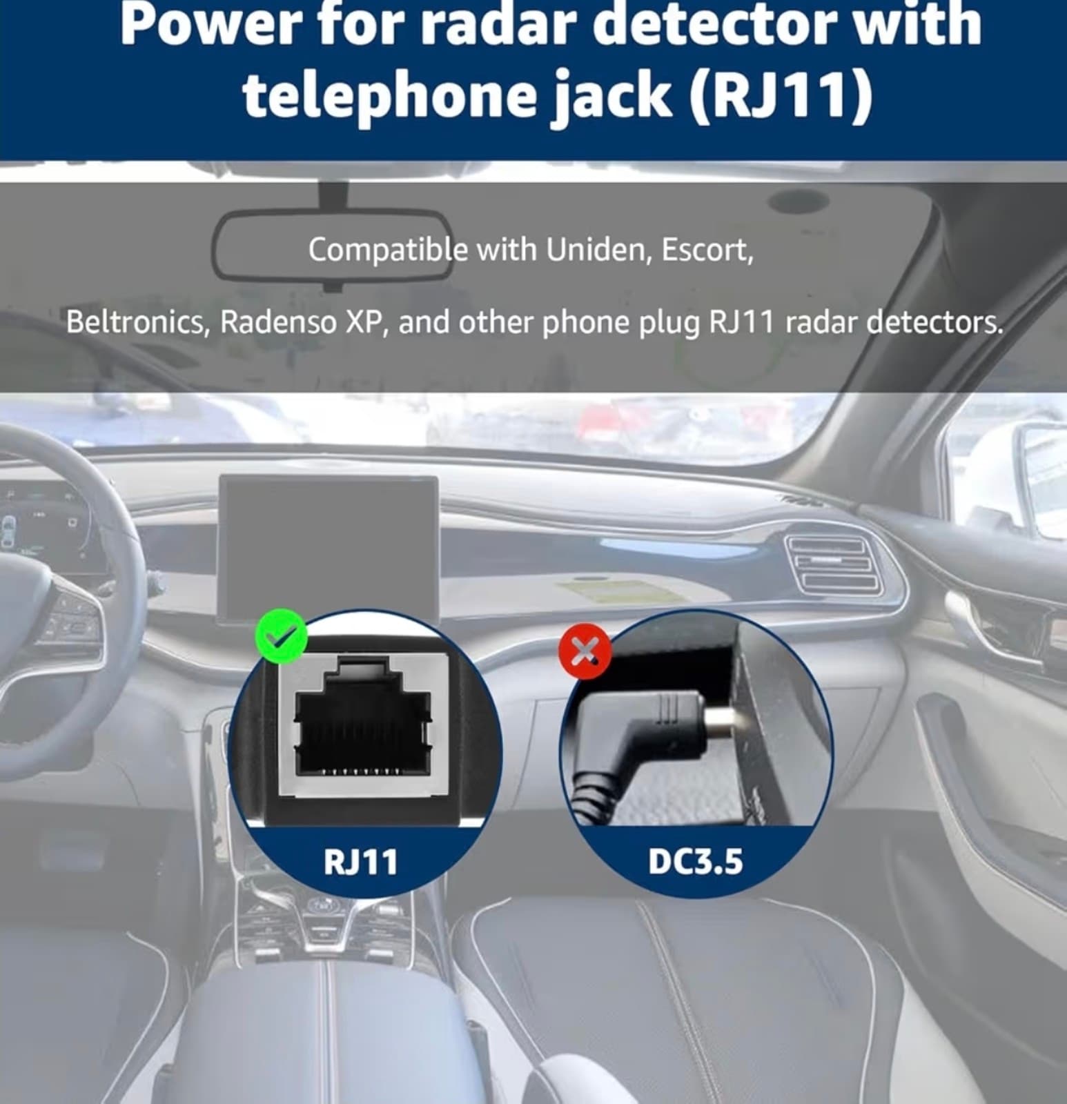 Radar Detector Cables, 6.56Ft Each, Compatible with Escort, Uniden, Beltronics, - Thumbnail 6