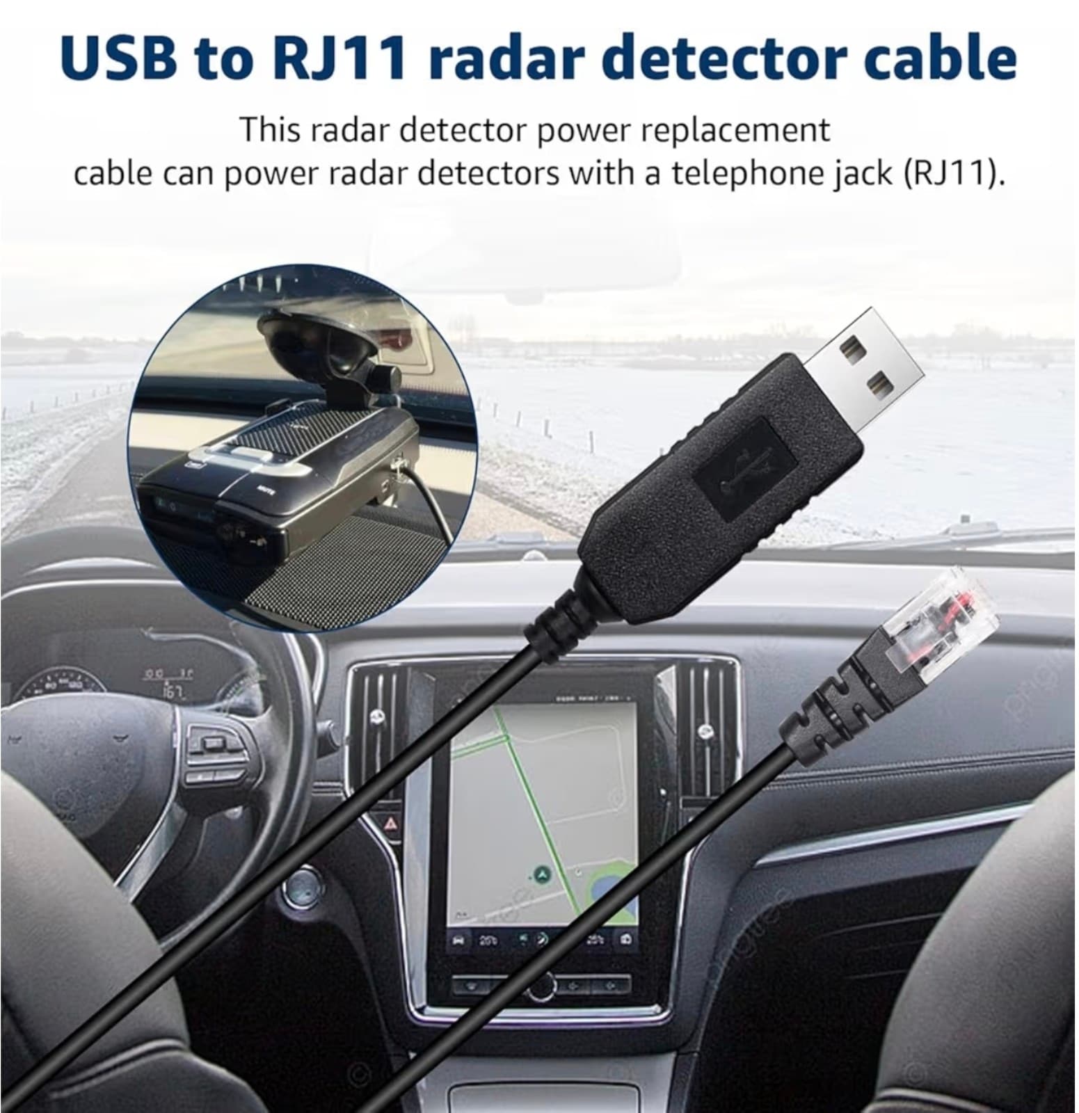 Radar Detector Cables, 6.56Ft Each, Compatible with Escort, Uniden, Beltronics, - Thumbnail 3