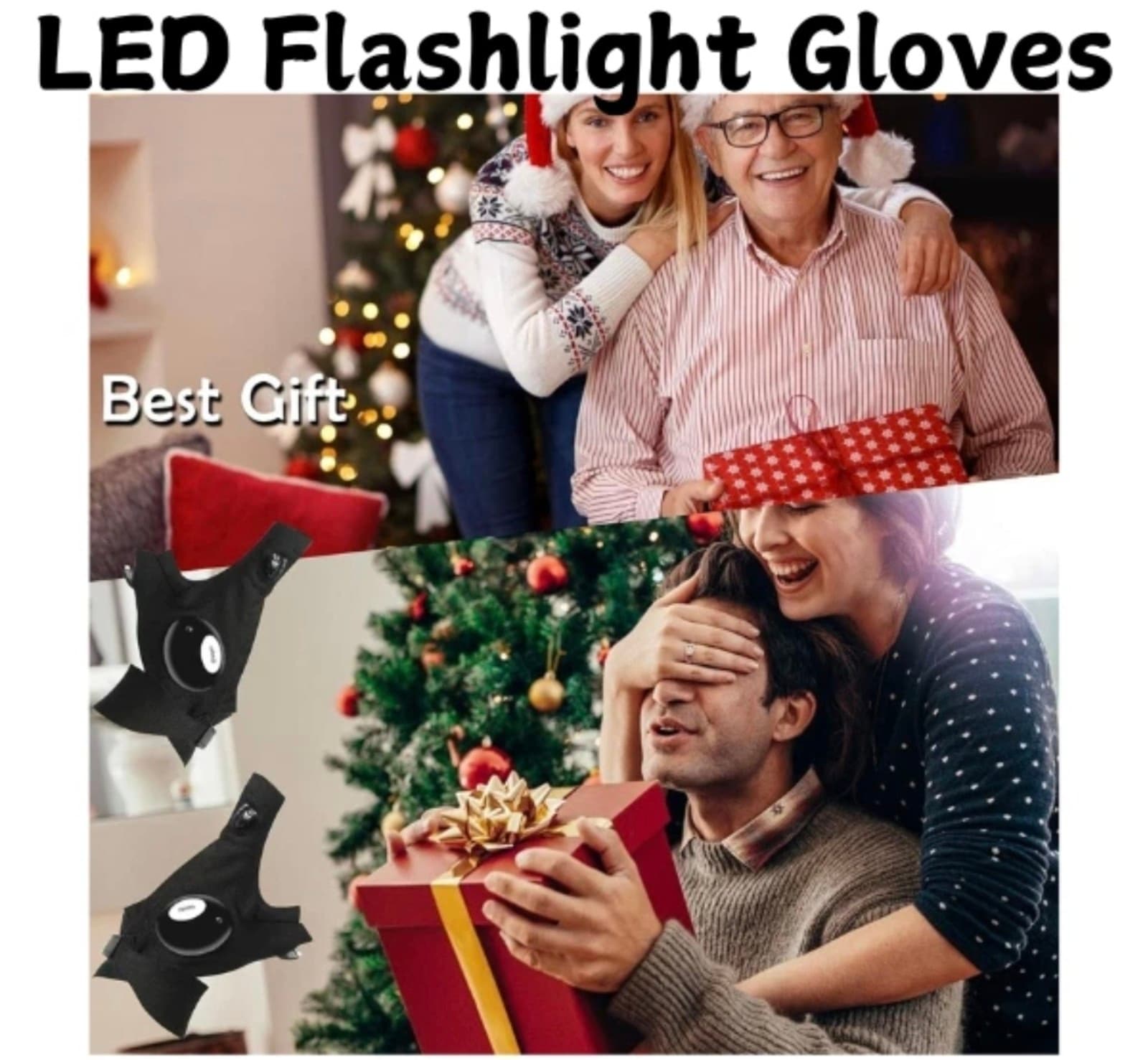 LED Flashlight Gloves Cool Gadget Waterproof Light for Camping Fishing Repairing - Thumbnail 2