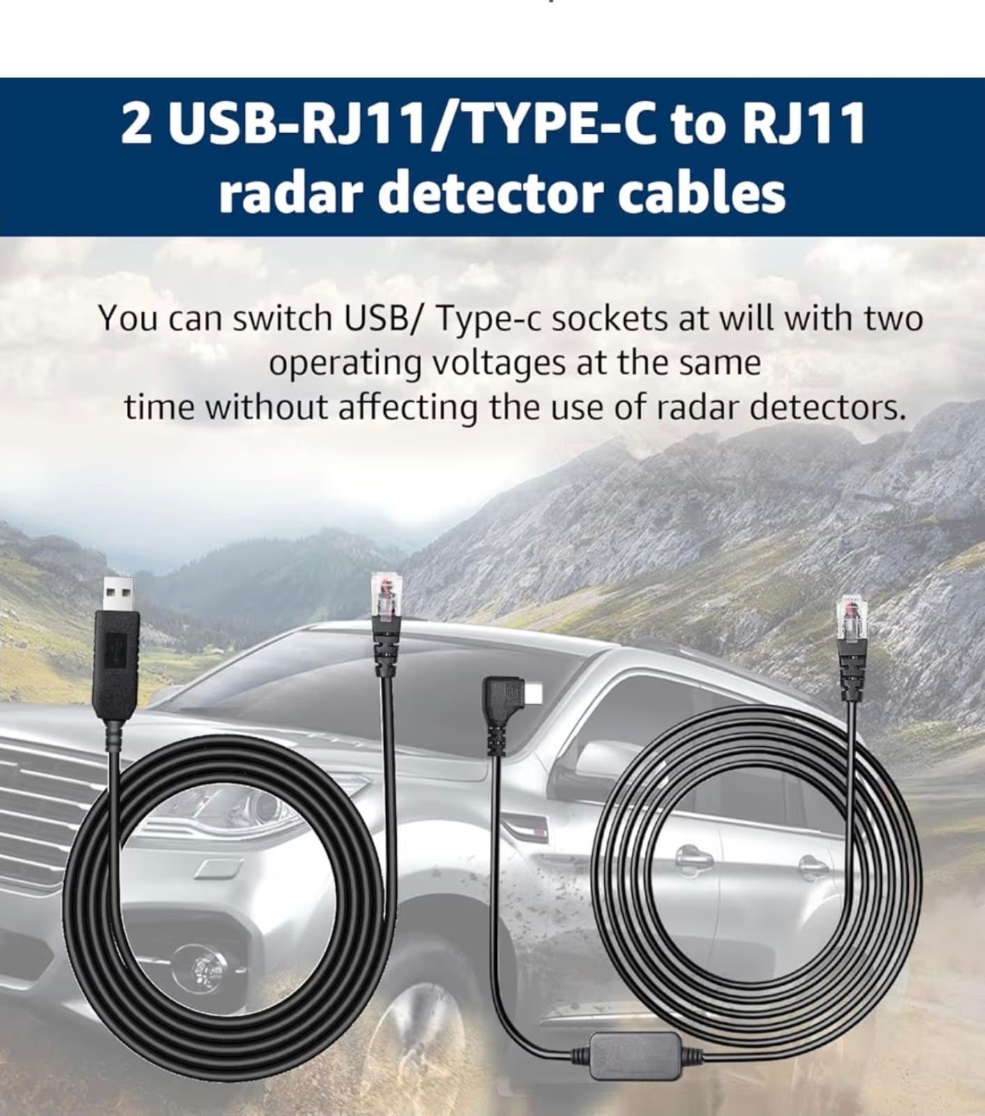 Radar Detector Cables, 6.56Ft Each, Compatible with Escort, Uniden, Beltronics, - Thumbnail 5