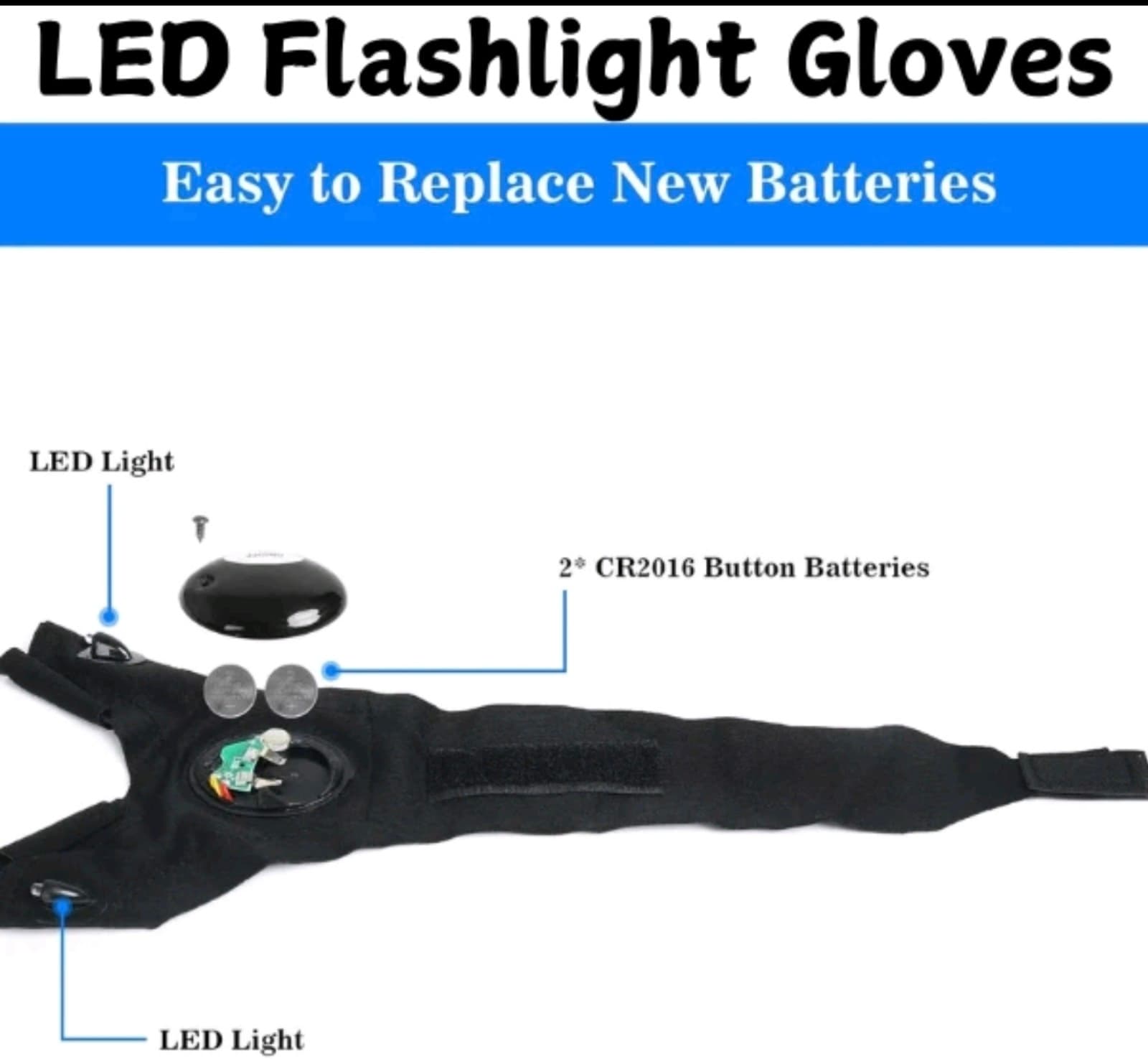 LED Flashlight Gloves Cool Gadget Waterproof Light for Camping Fishing Repairing - Thumbnail 7