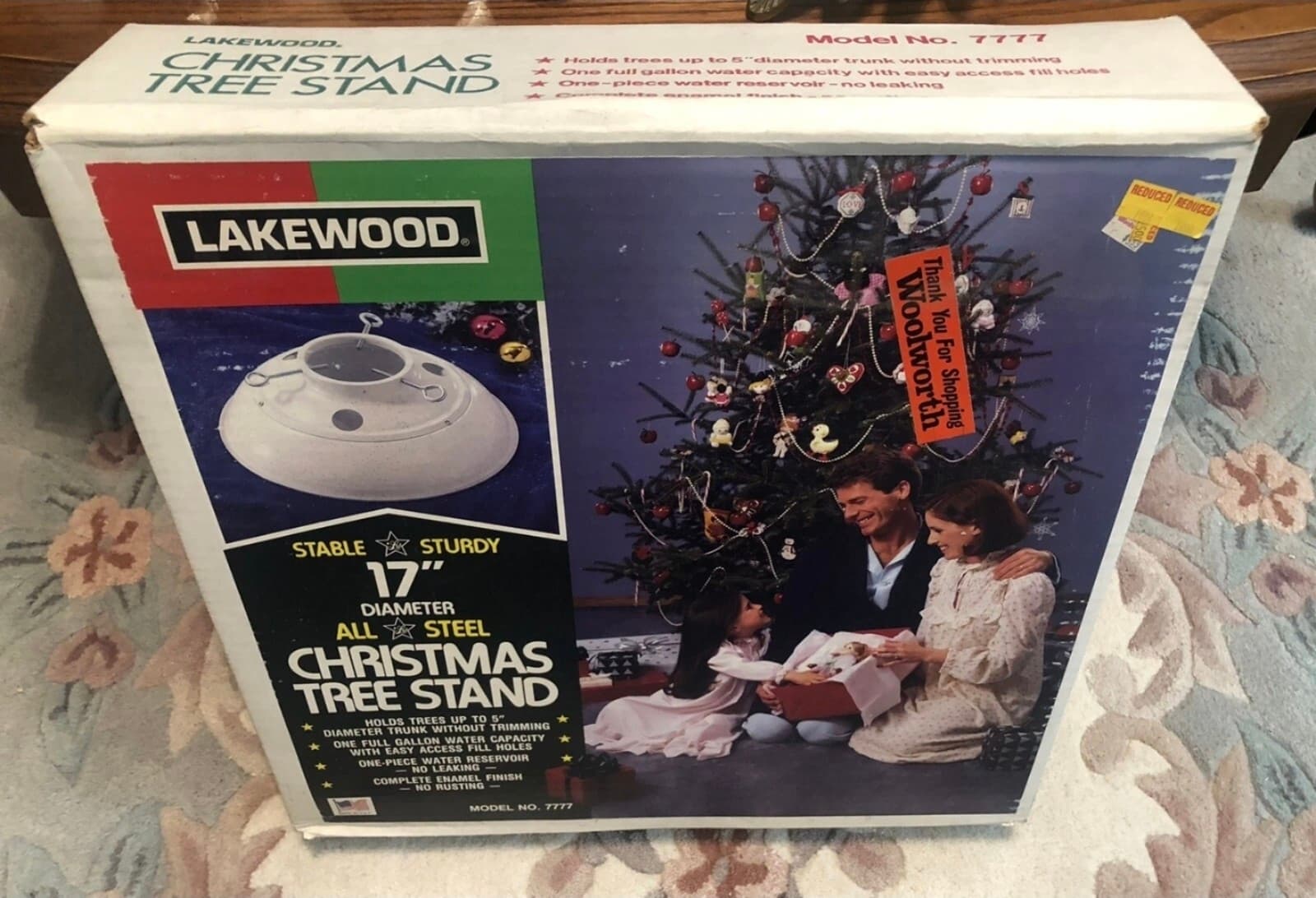 VTG Metal Christmas Tree Stand White Glitter 17” New No.7777 - Thumbnail 2