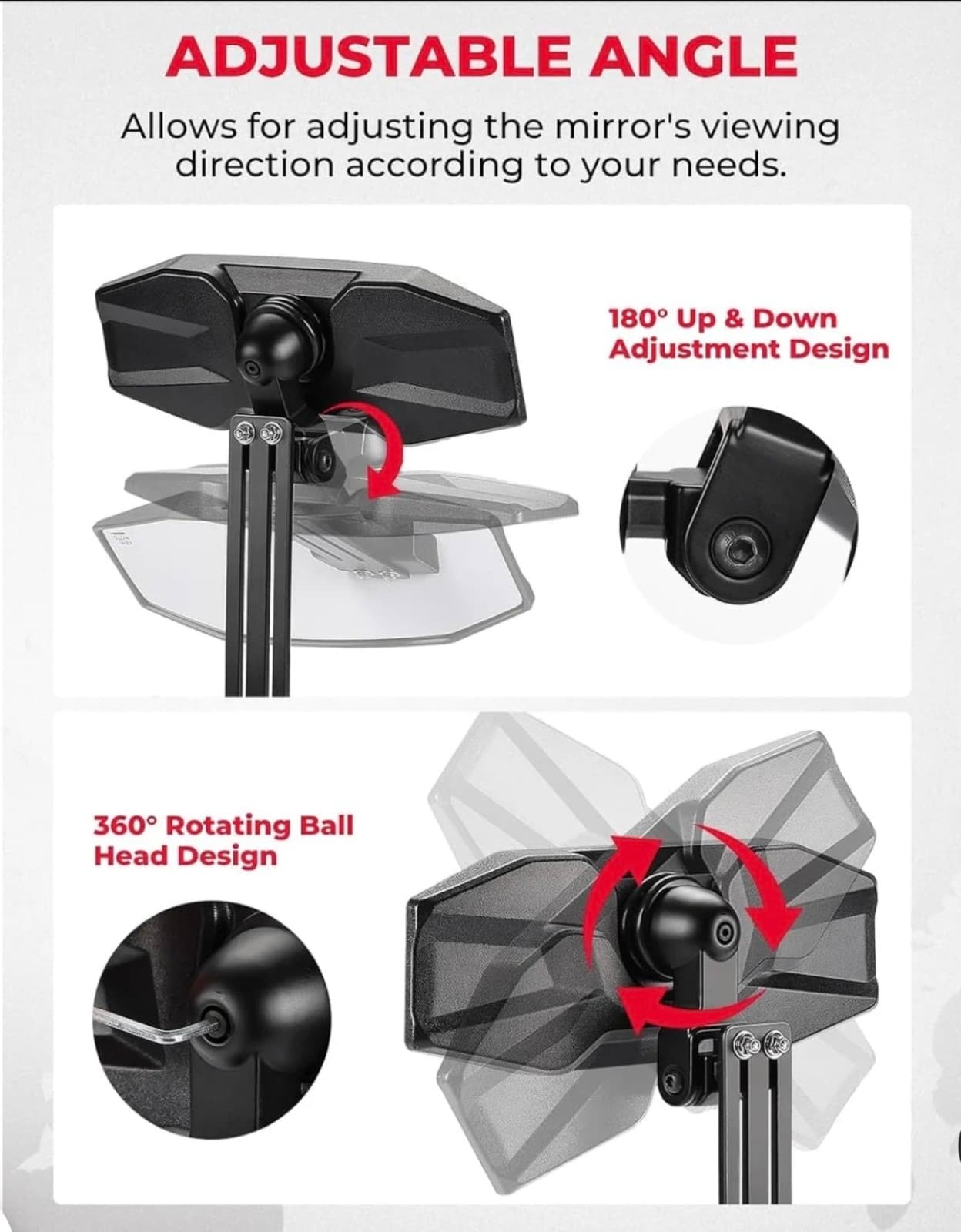 Boat Rear View Mirror 4.5"x8" for Boat Ski Boat Water Skiing Fishing - Thumbnail 3