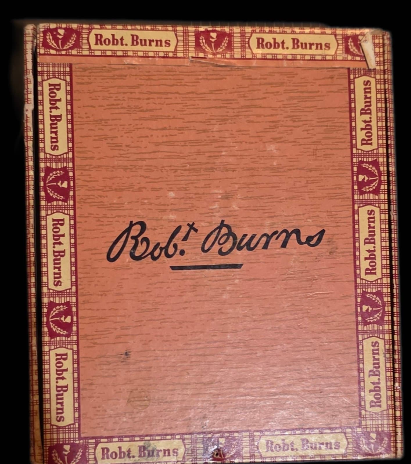 Vintage Robert Robt. Burns 5 cents Cigarillo Cigar Box Advertising Rare Old - Image 1