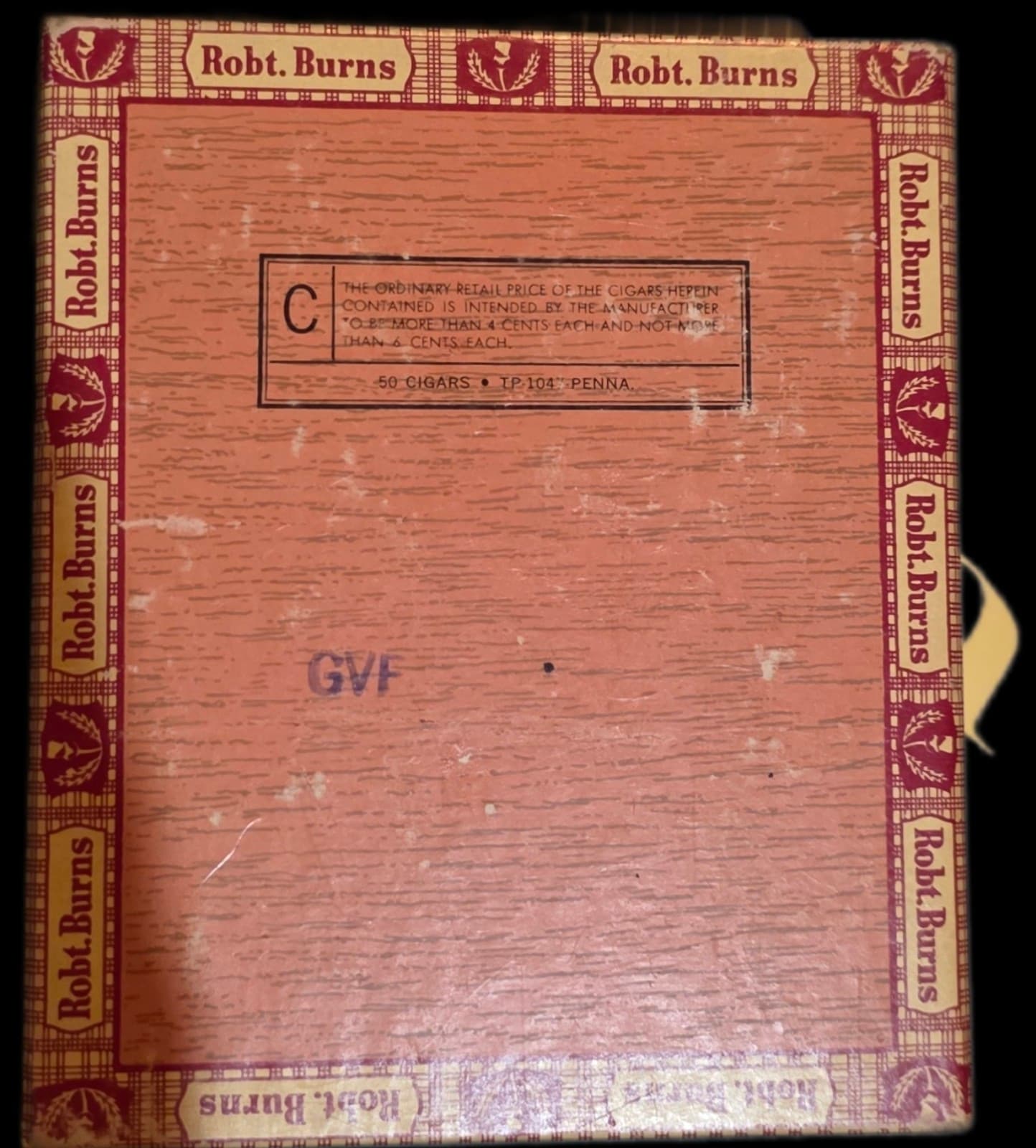 Vintage Robert Robt. Burns 5 cents Cigarillo Cigar Box Advertising Rare Old - Thumbnail 5