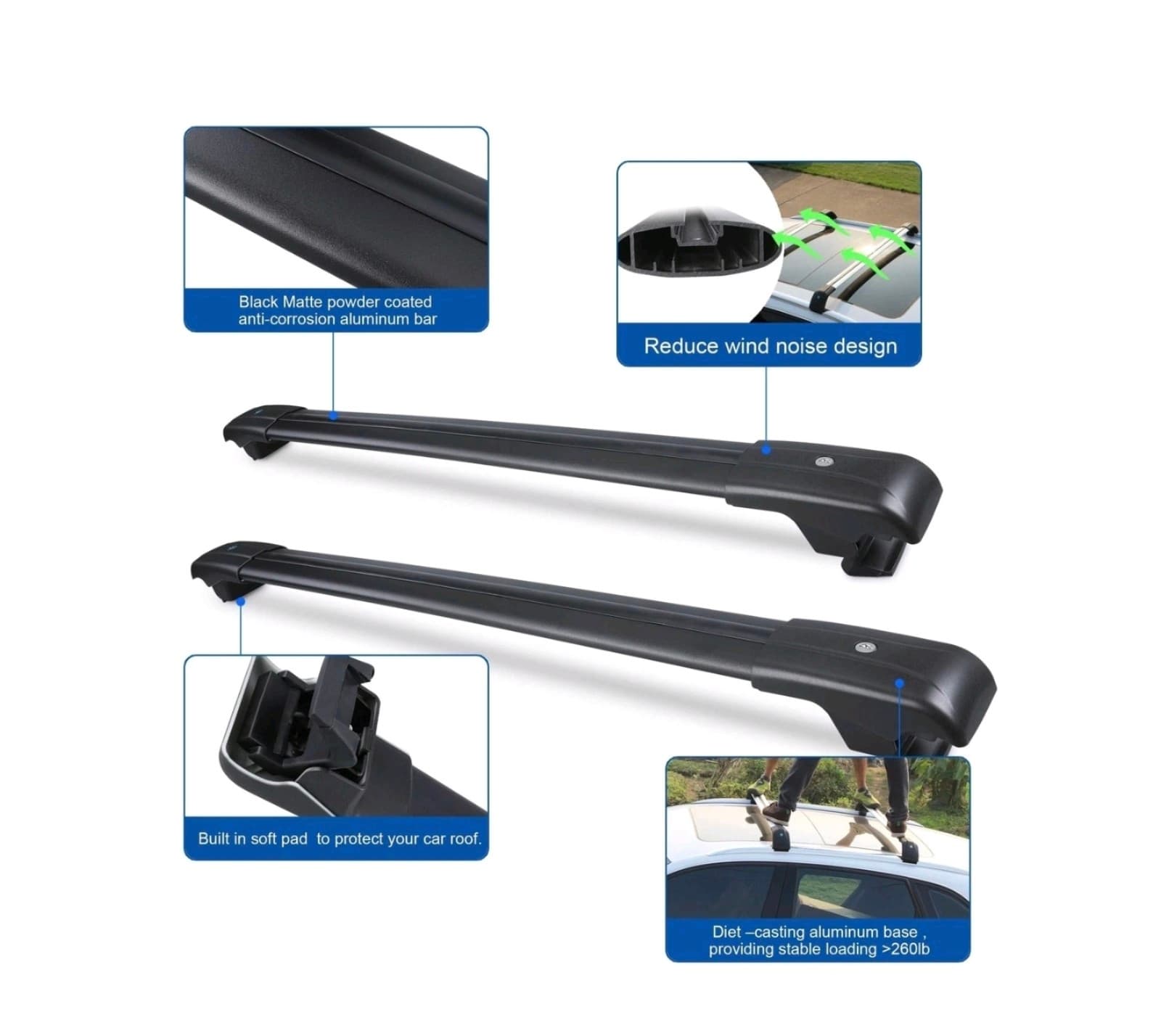 Roof Rack Heavy Duty Max 260lb Lockable - Forester, Impreza or Crosstrek - Thumbnail 5