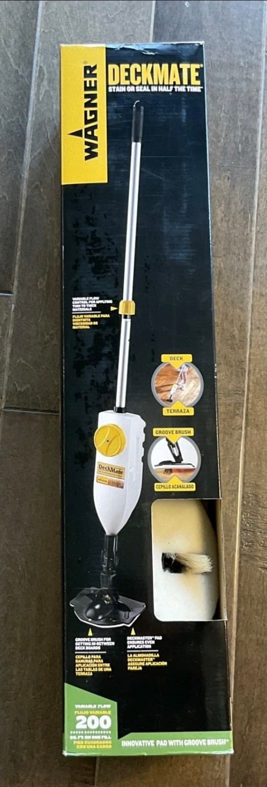 Wagner DeckMate Deck Staining Kit innovative pad with groove brush - Thumbnail 2