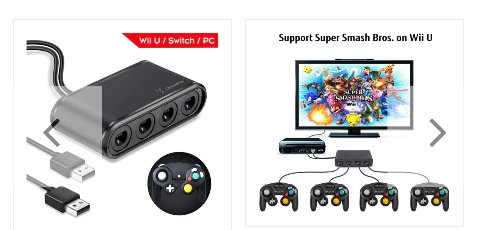 GameCube Controller Adapter for Wii U, Nintendo Switch and PC USB - Thumbnail 2