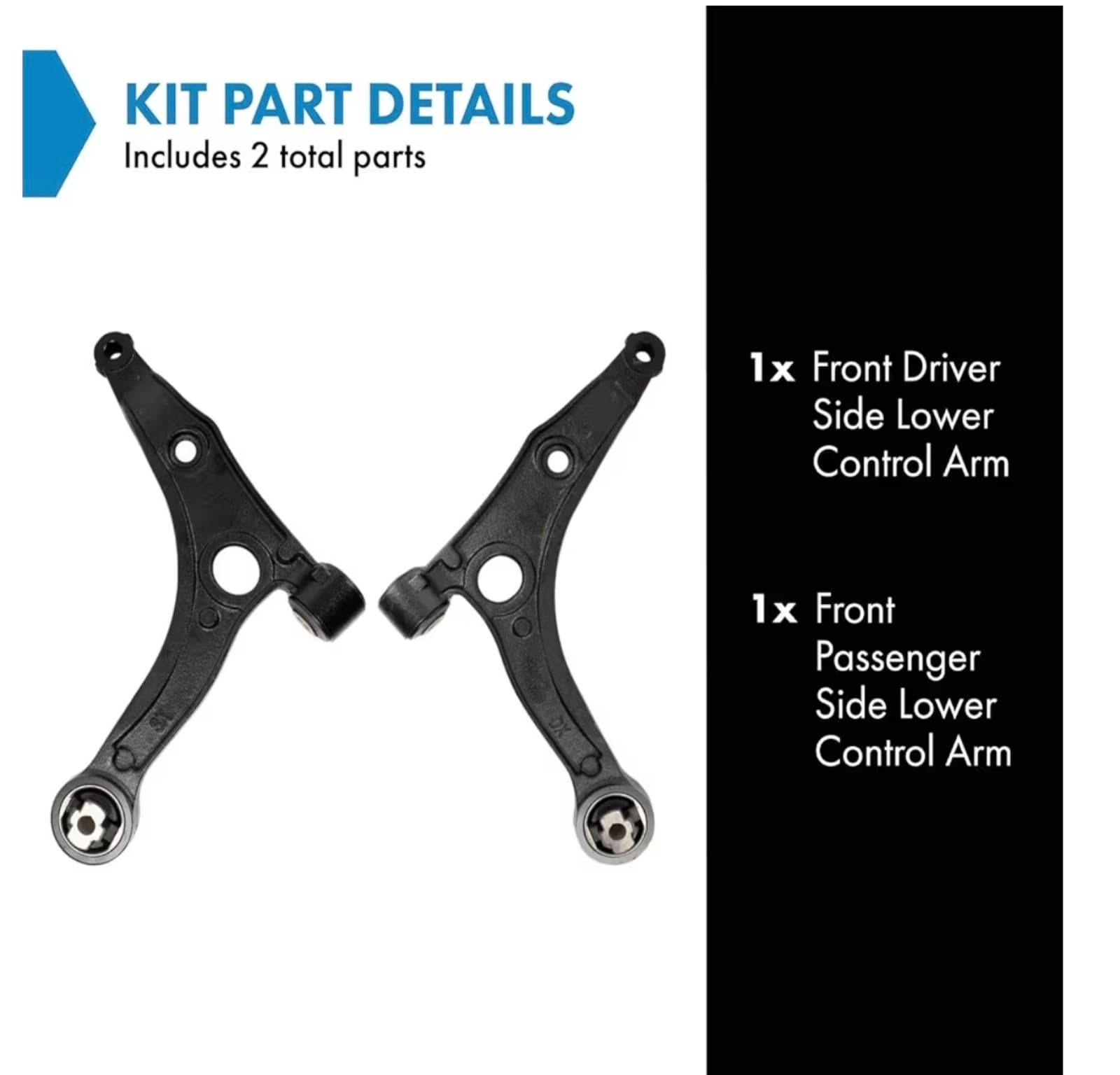 TRQ Front Lower Control Arm Driver and Passenger Side 2014-2023 Ram ProMaster - Thumbnail 2