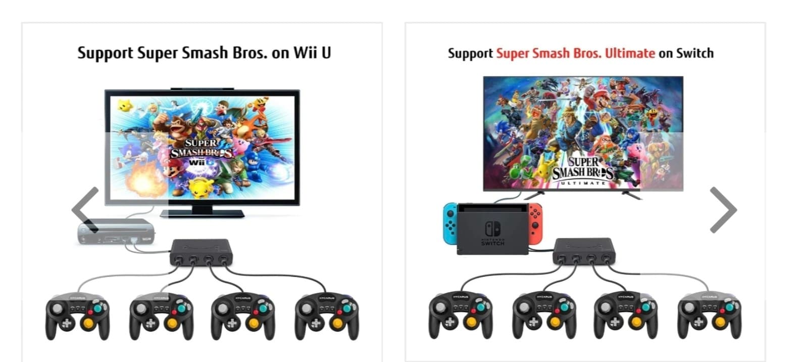 GameCube Controller Adapter for Wii U, Nintendo Switch and PC USB - Thumbnail 3