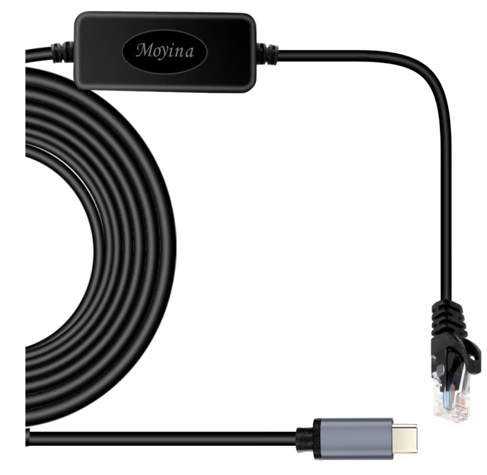 USB C to RJ45 Gigabit Ethernet Cable for MacBook Thunderbolt 3/Type-C, Windows - Image 1