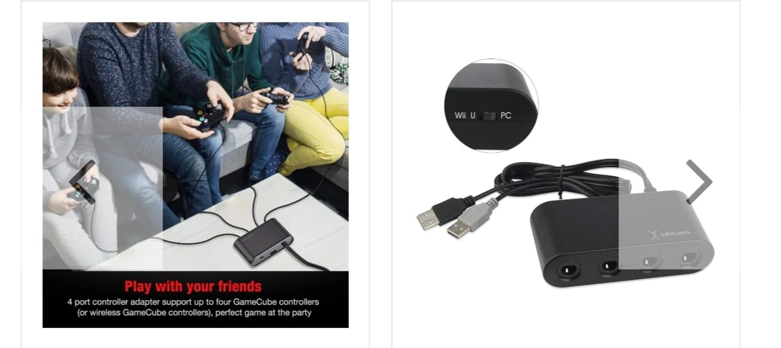 GameCube Controller Adapter for Wii U, Nintendo Switch and PC USB - Thumbnail 6