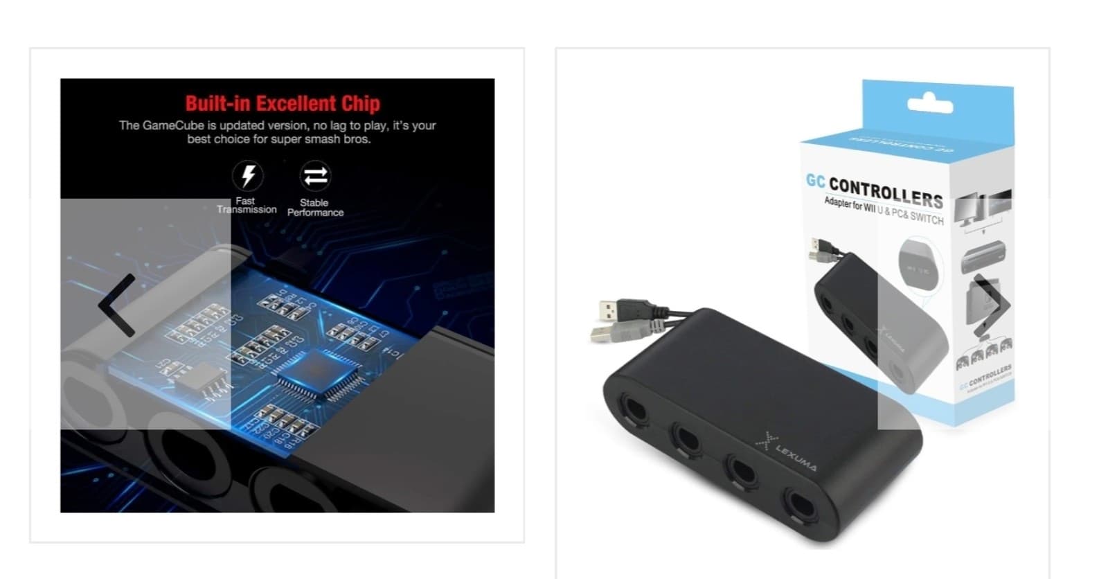 GameCube Controller Adapter for Wii U, Nintendo Switch and PC USB - Thumbnail 5