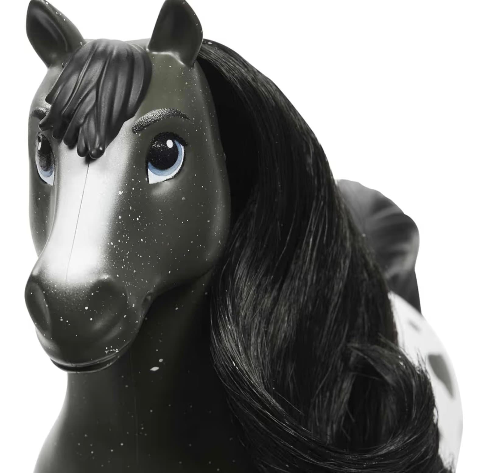 Mattel Spirit Untamed Herd Horse (Approx. 8-in), Moving Head, Black Pinto - Thumbnail 4