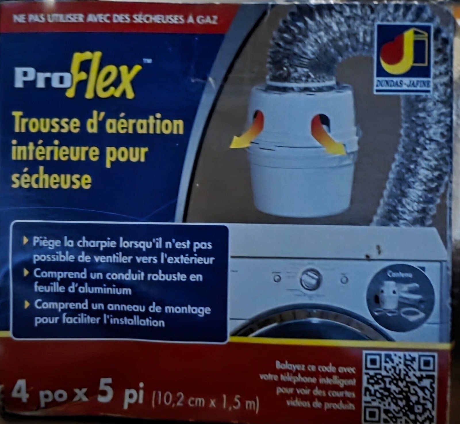 3-In-1 Indoor Dryer Vent Kit with 5ft Proflex Duct - Safety & Performance - Thumbnail 7