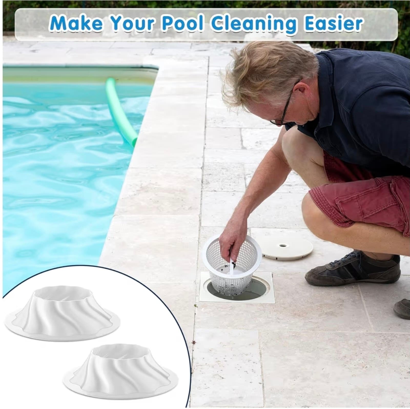 Turbo Pool Skimmer Basket, 8" Funnel Design Turbocharges Skimmer Basket Vortex w - Thumbnail 6