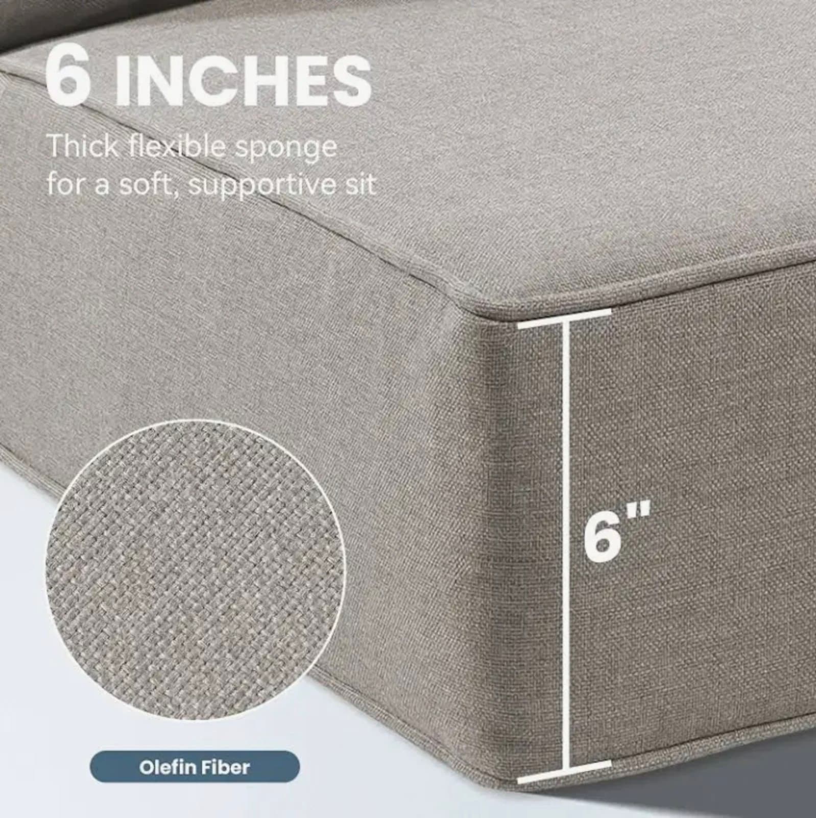 Outdoor Wicker Furniture Cushion Set, 24 x 24 x 6 Thicken Deep Seat Patio Chair - Thumbnail 4