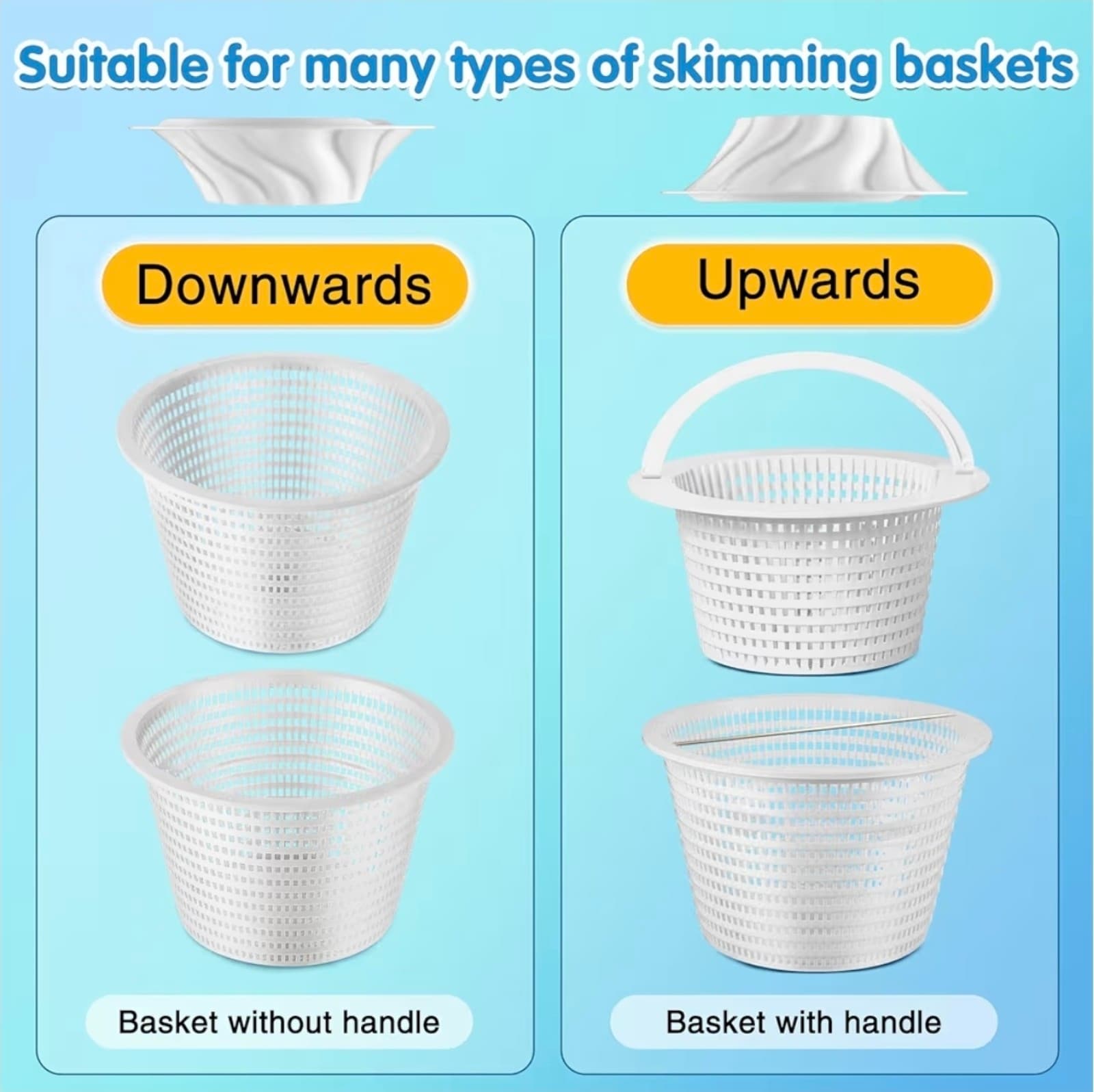 Turbo Pool Skimmer Basket, 8" Funnel Design Turbocharges Skimmer Basket Vortex w - Thumbnail 4